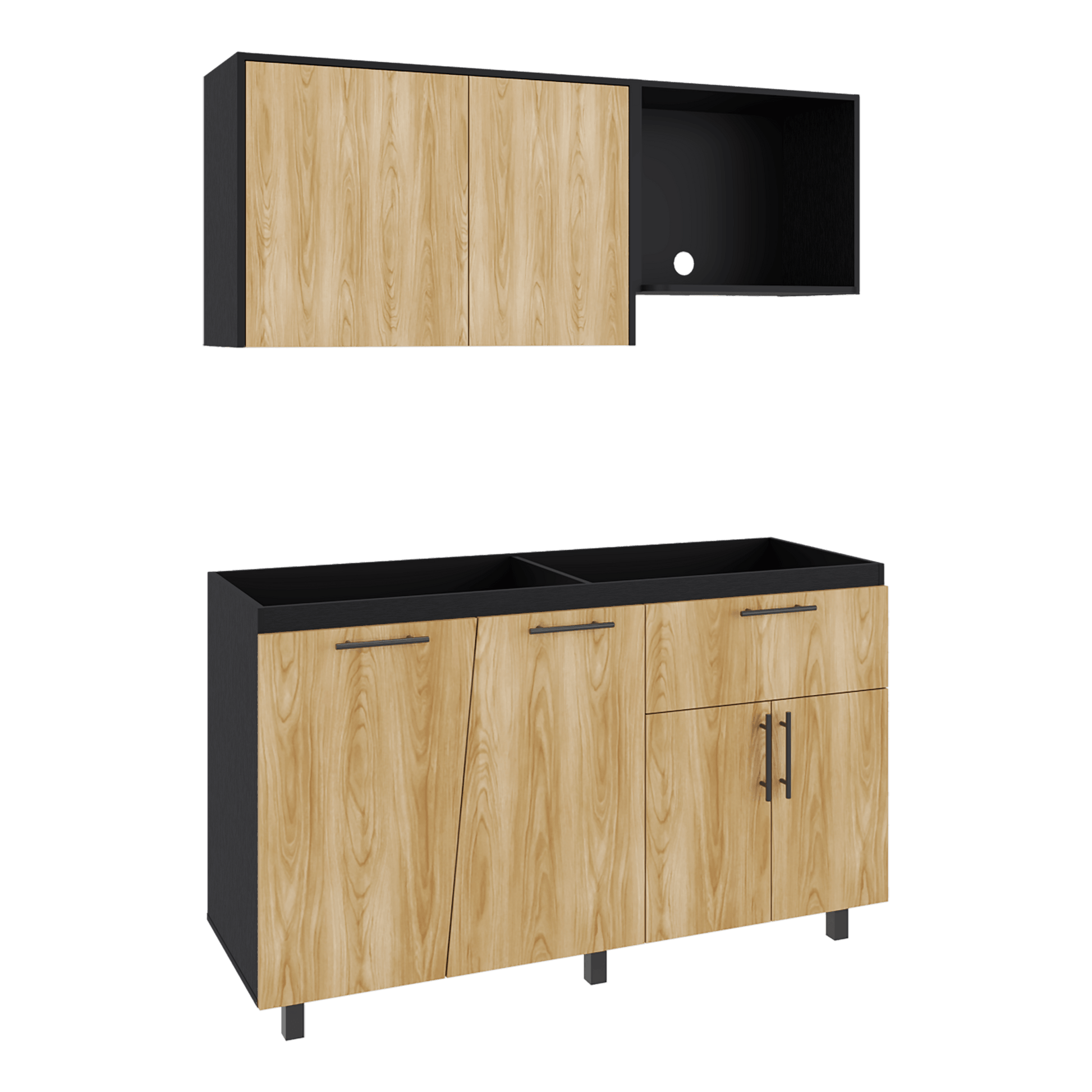 Cocina 150 Emilia 60X150X35 Rta Fresno Eu Wengue