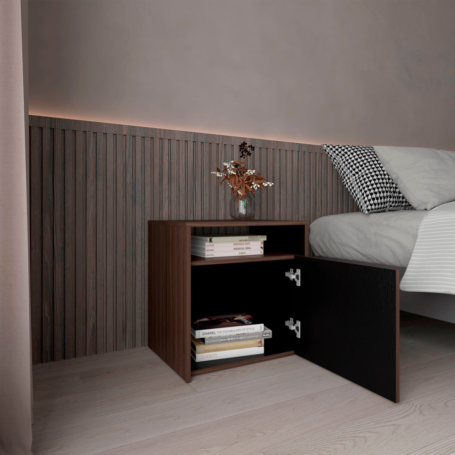 Mesa De Noche Bigaf  54.1X52X42.3 Rta Milan/Wengue