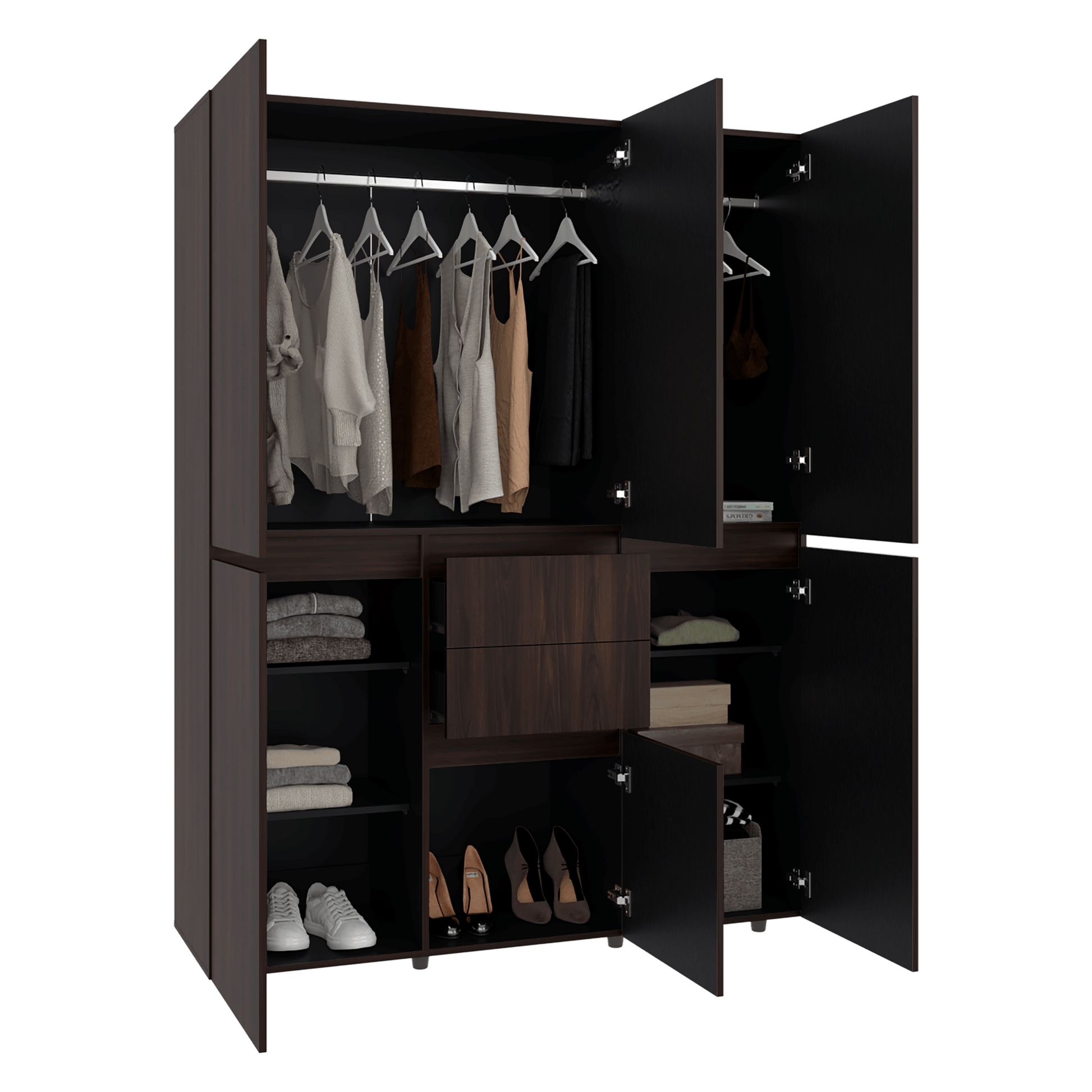 Closet Bea 200X150X48 Rta Nogal Wengue