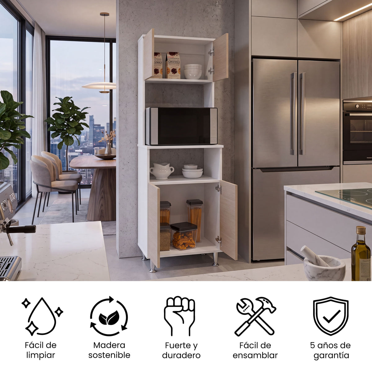 Mueble Alacena Fenix Rta Blanco + Rovere N/A