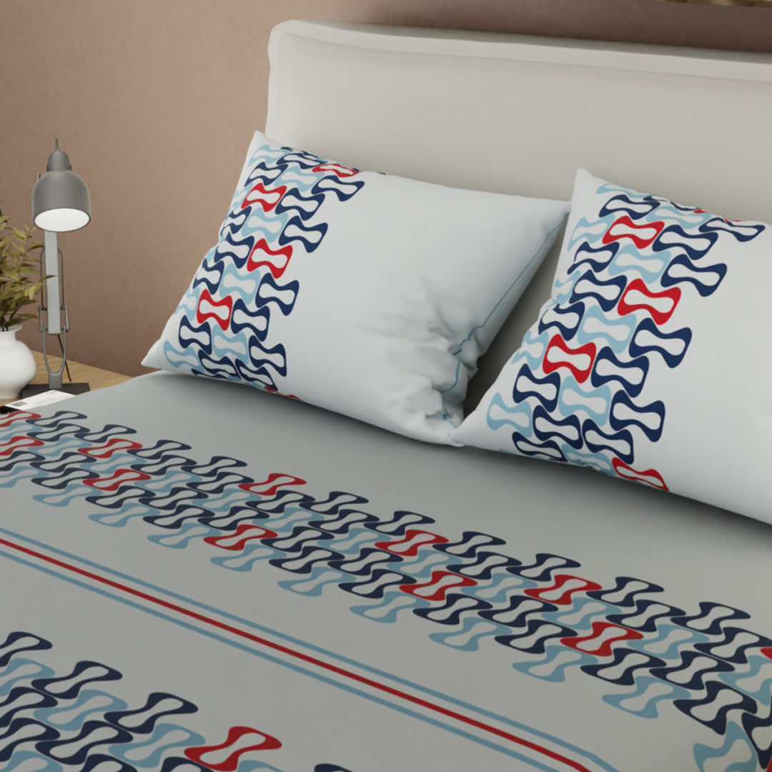 Sábana Ajustable Red Retro Azul