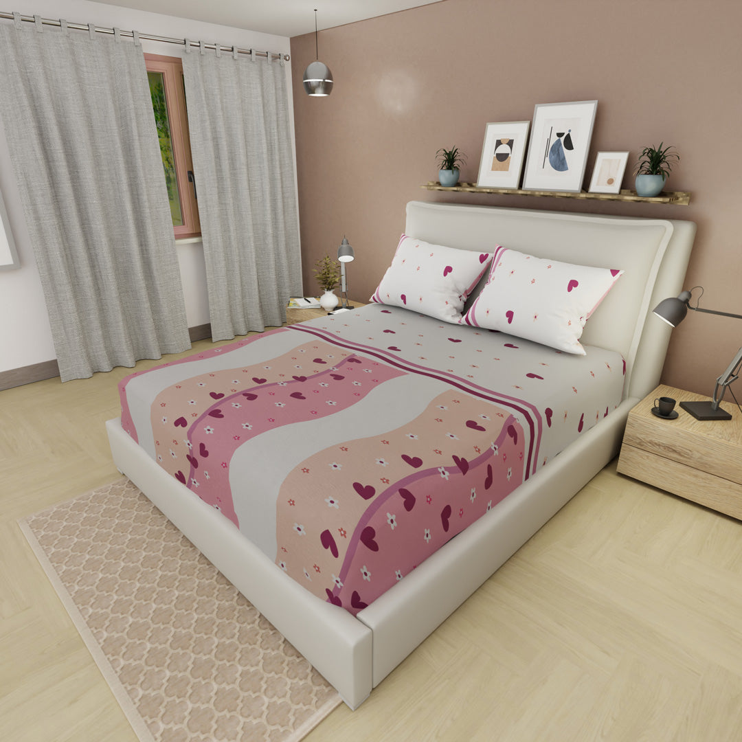 Sábana Ajustable Marea Romántica Rosa