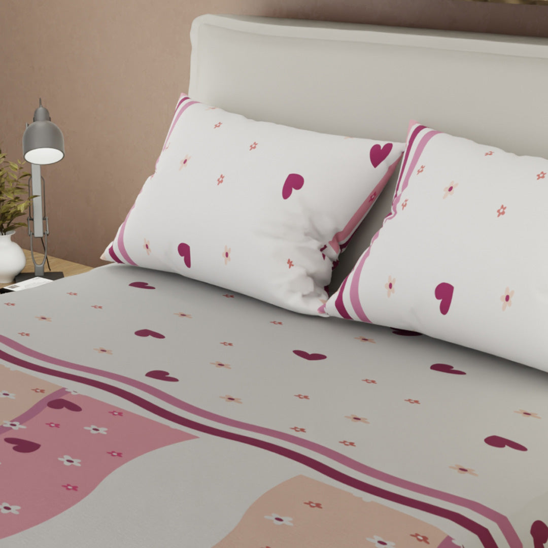 Sábana Ajustable Marea Romántica Rosa