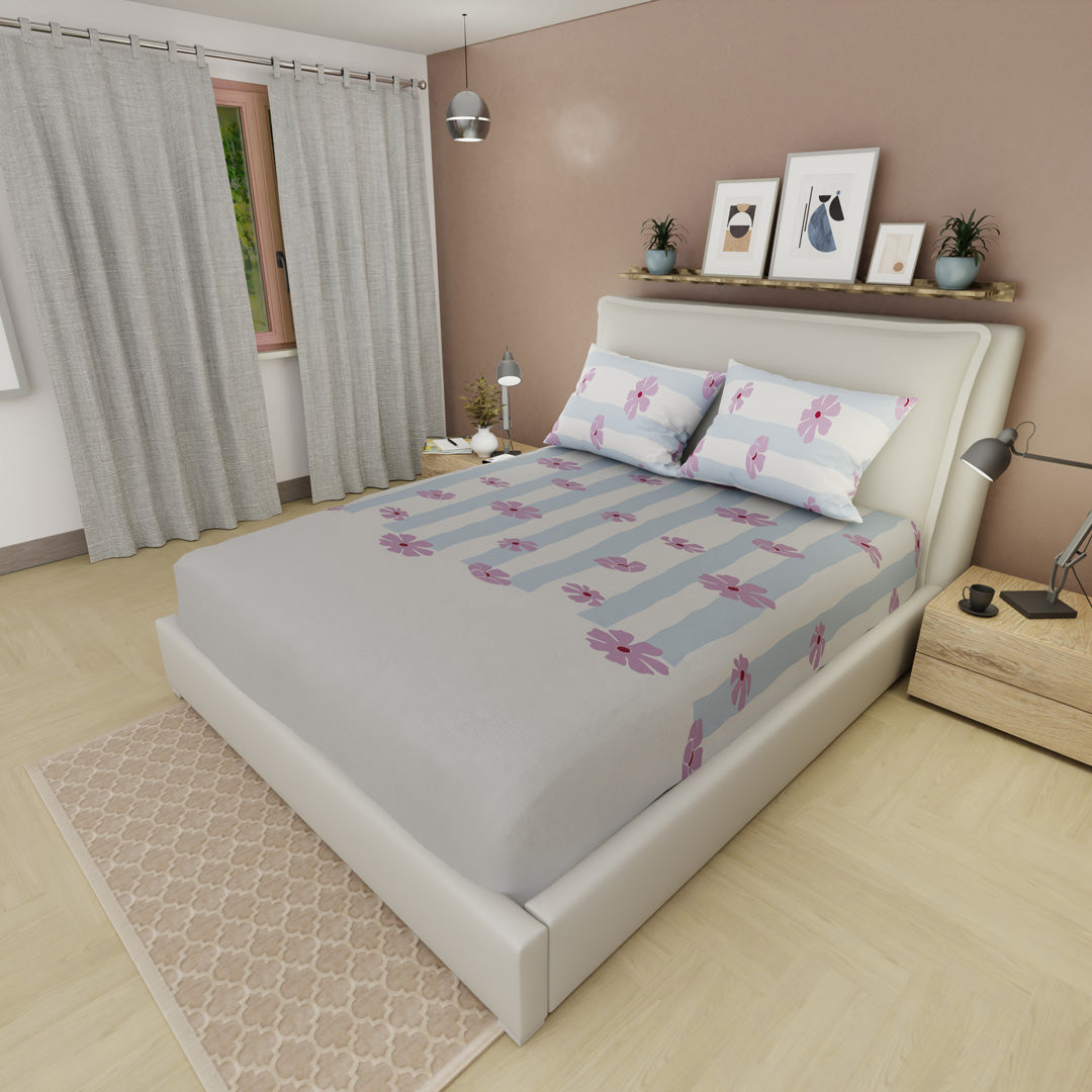 Sábana Ajustable Oasis Malva Azul