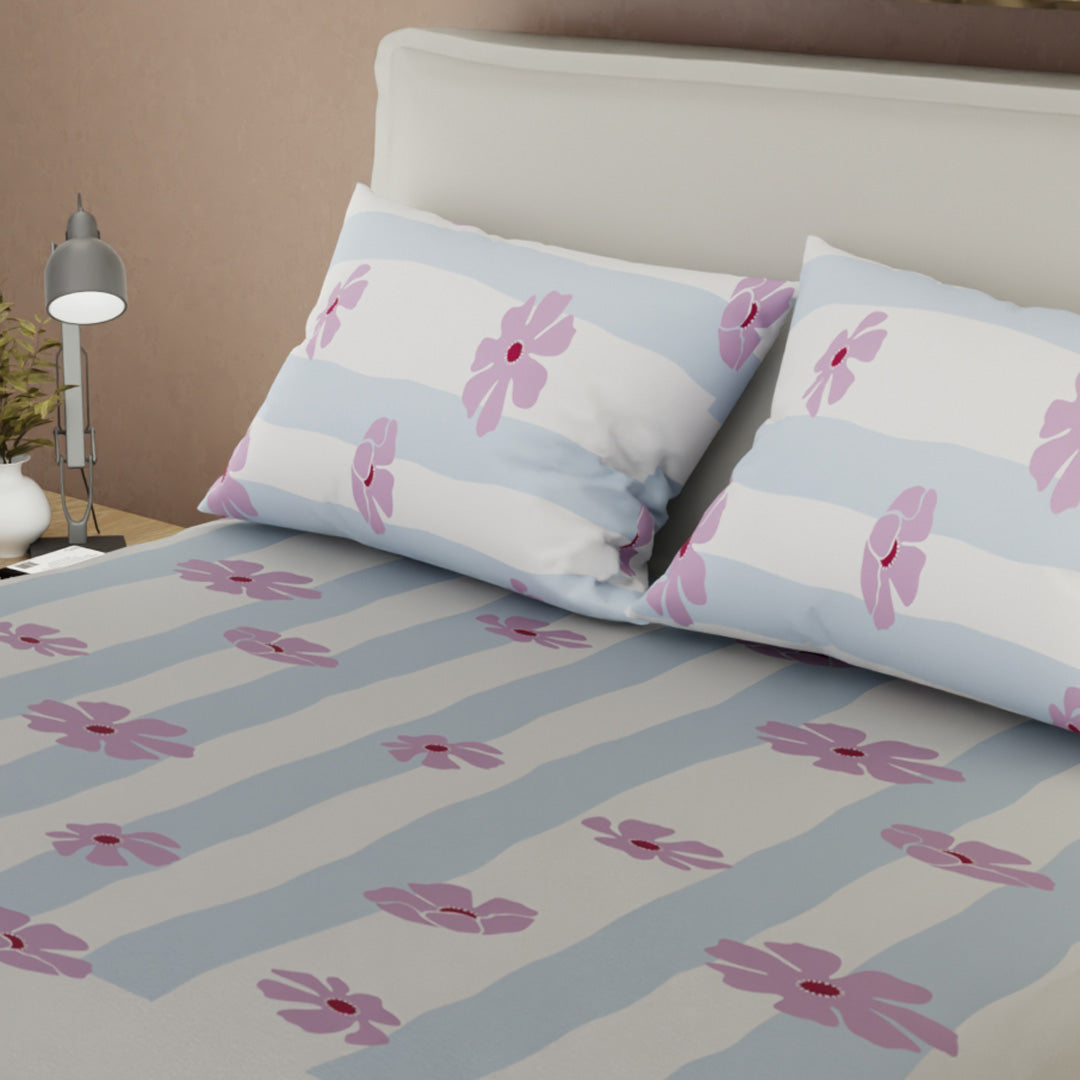 Sábana Ajustable Oasis Malva Azul
