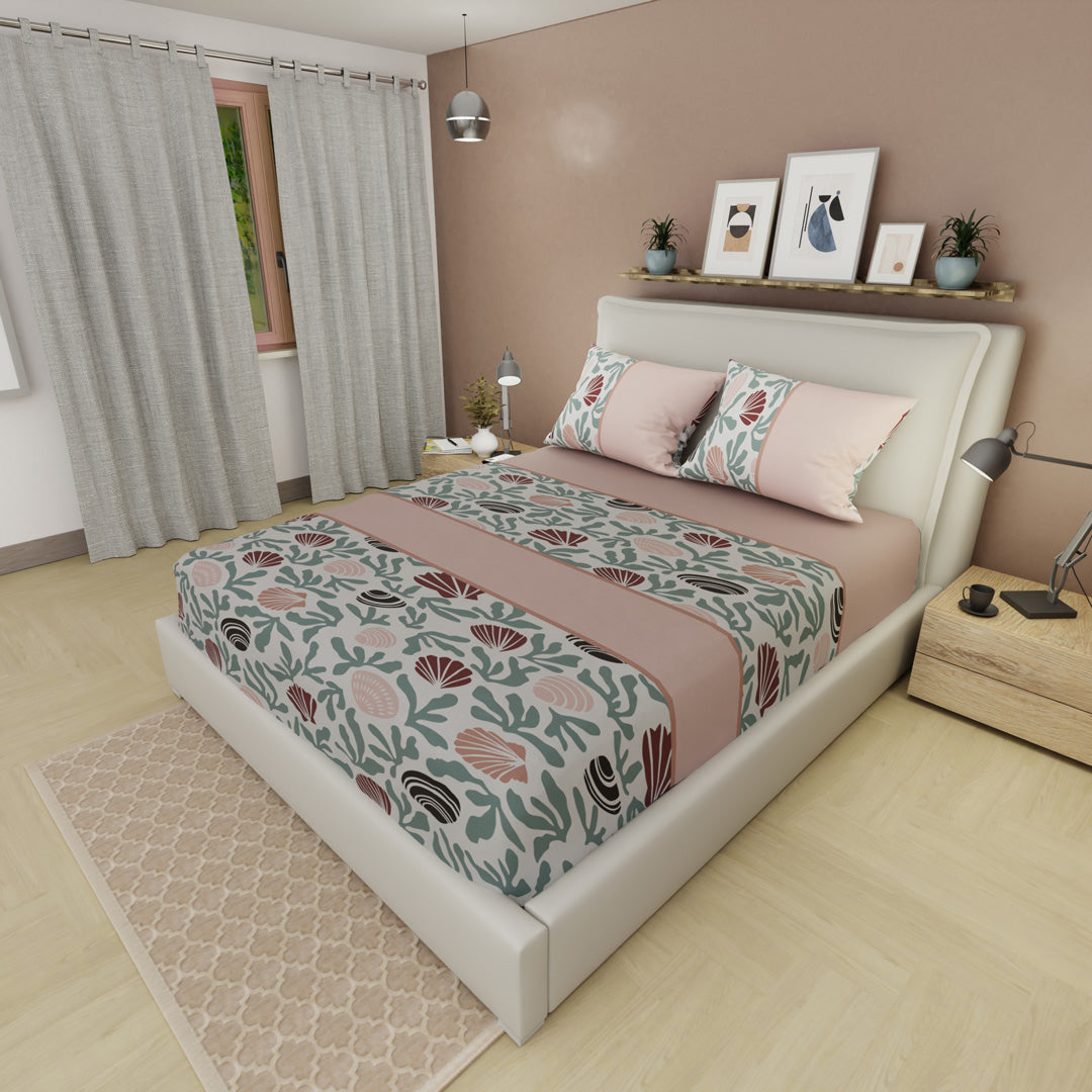 Sábana Ajustable Mocha Coral Reef Rosa