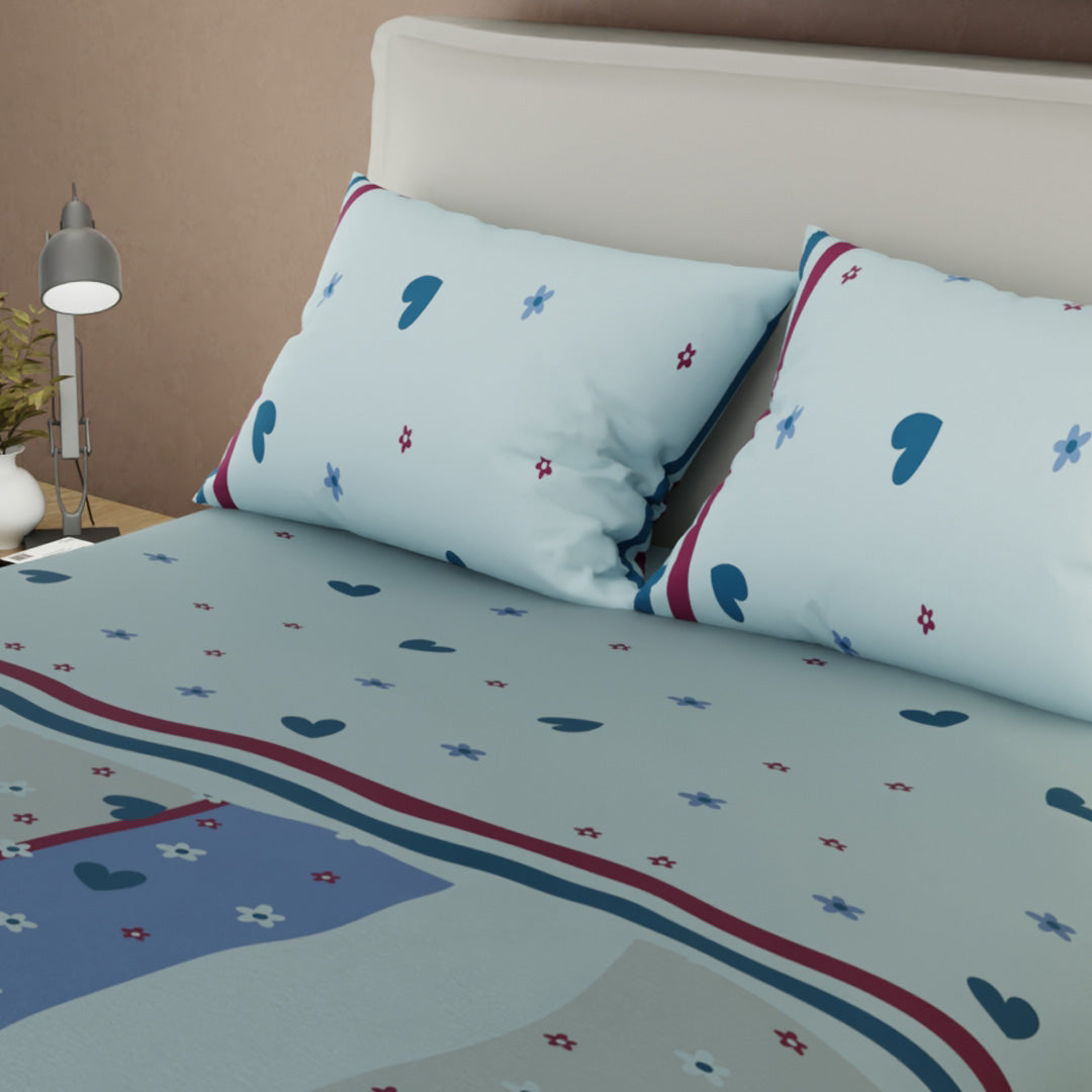 Juego De Sábanas Microfibra Suavizada Marea Romántica