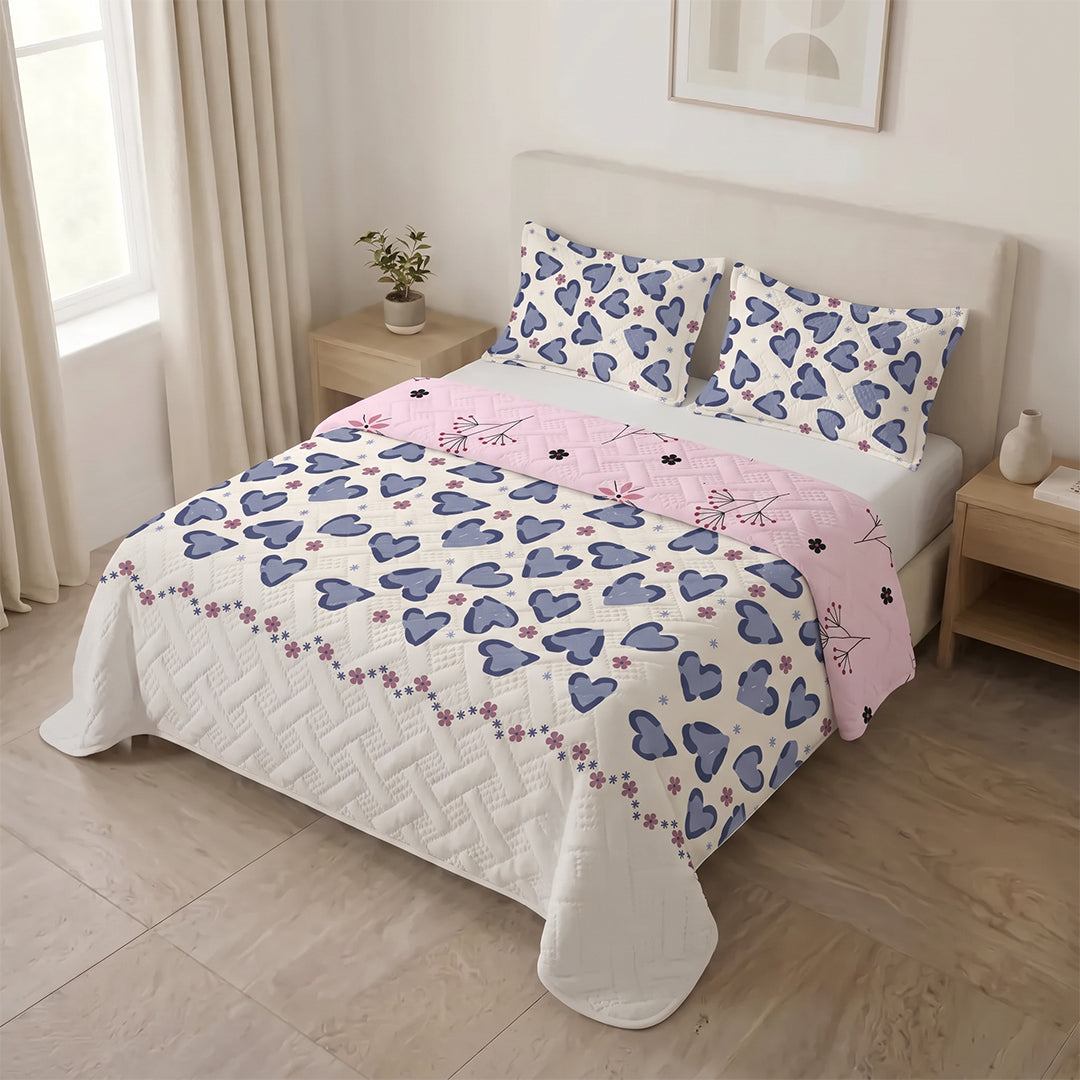 Cubrelecho Termosellado Doble Faz  Pradera Rosé