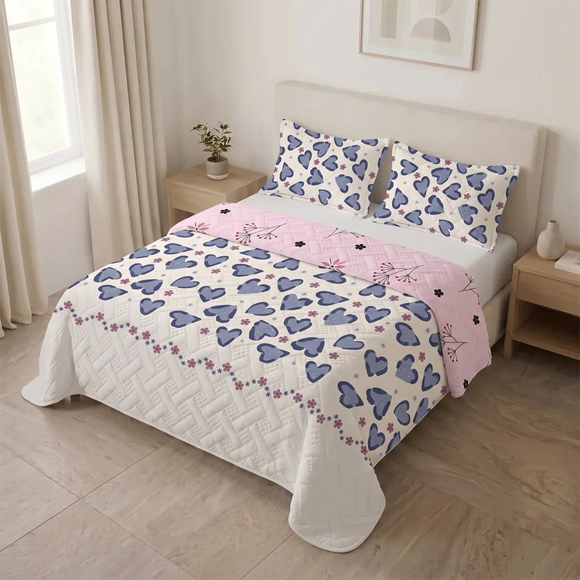 Cubrelecho Termosellado Doble Faz  Pradera Rosé