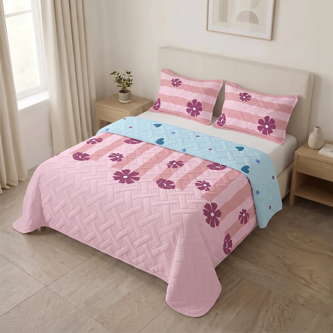 Cubrelecho Termosellado Doble Faz Oasis Malva