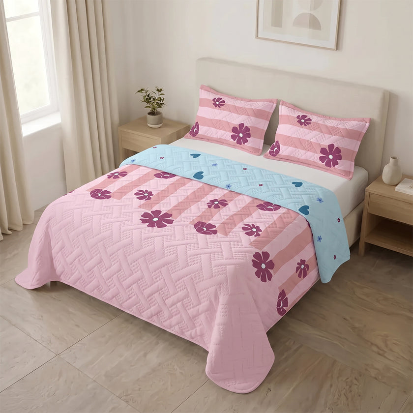 Cubrelecho Termosellado Doble Faz Oasis Malva