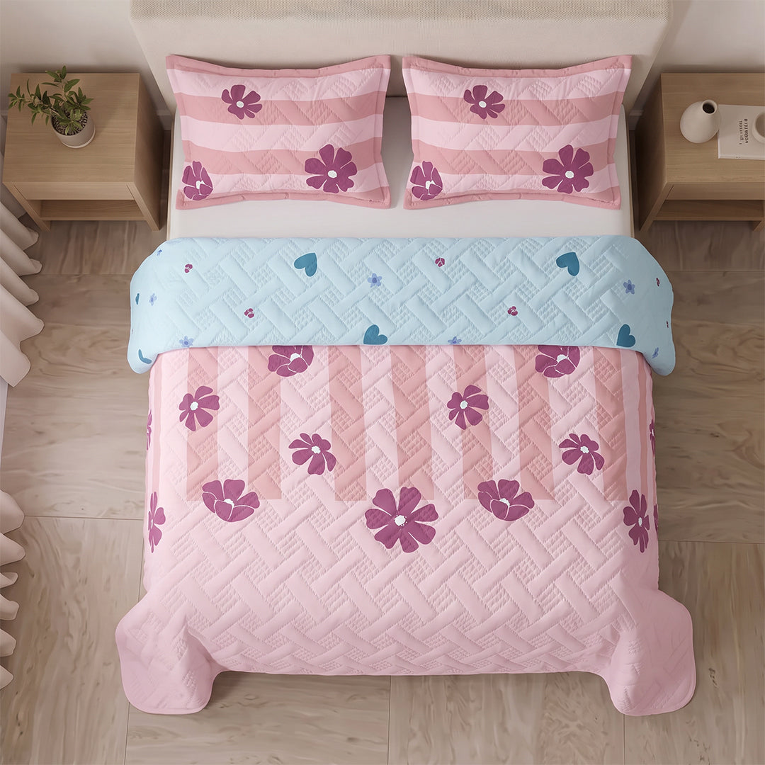Cubrelecho Termosellado Doble Faz Oasis Malva