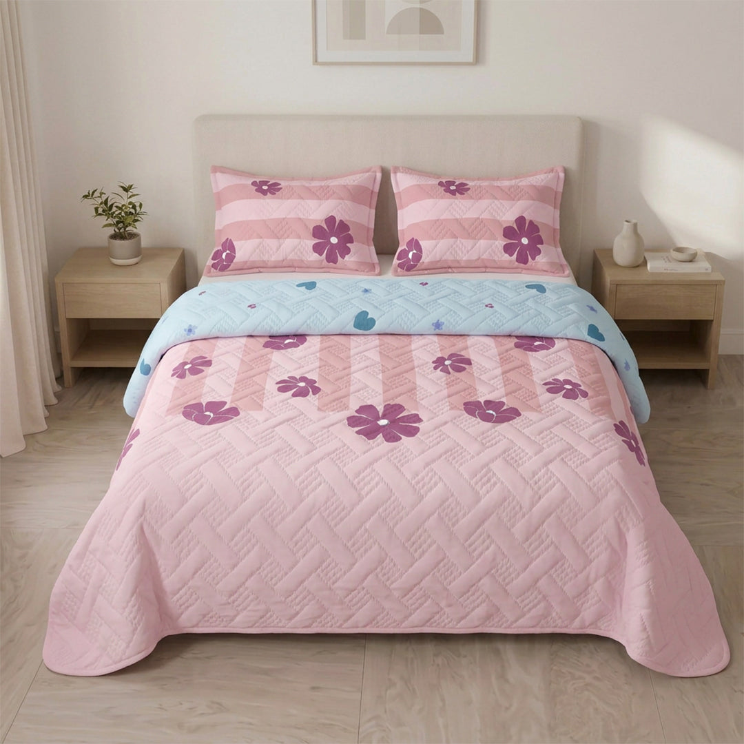 Cubrelecho Termosellado Doble Faz Oasis Malva