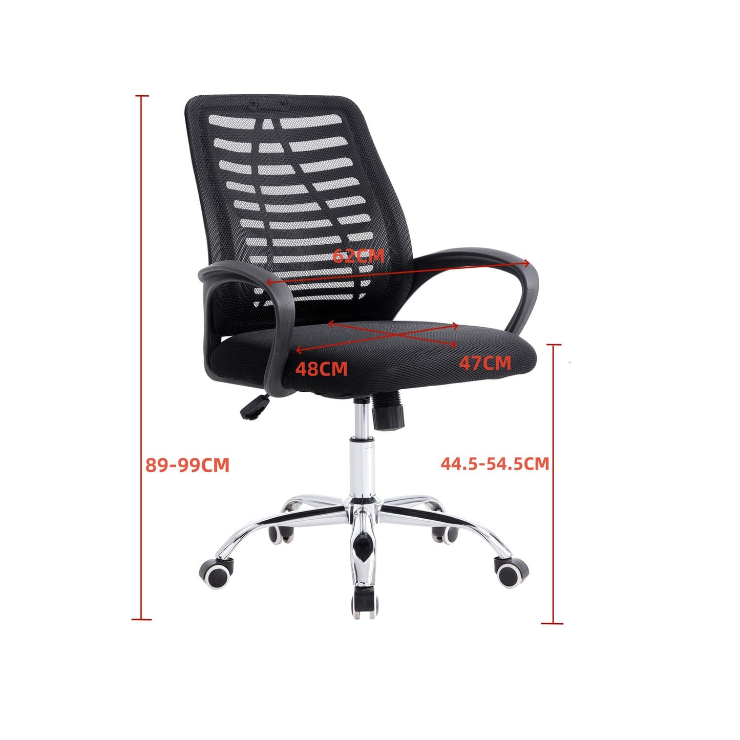 Silla Oficina Con Brazos Liz Bm-806 99X61X58 Rta Negro