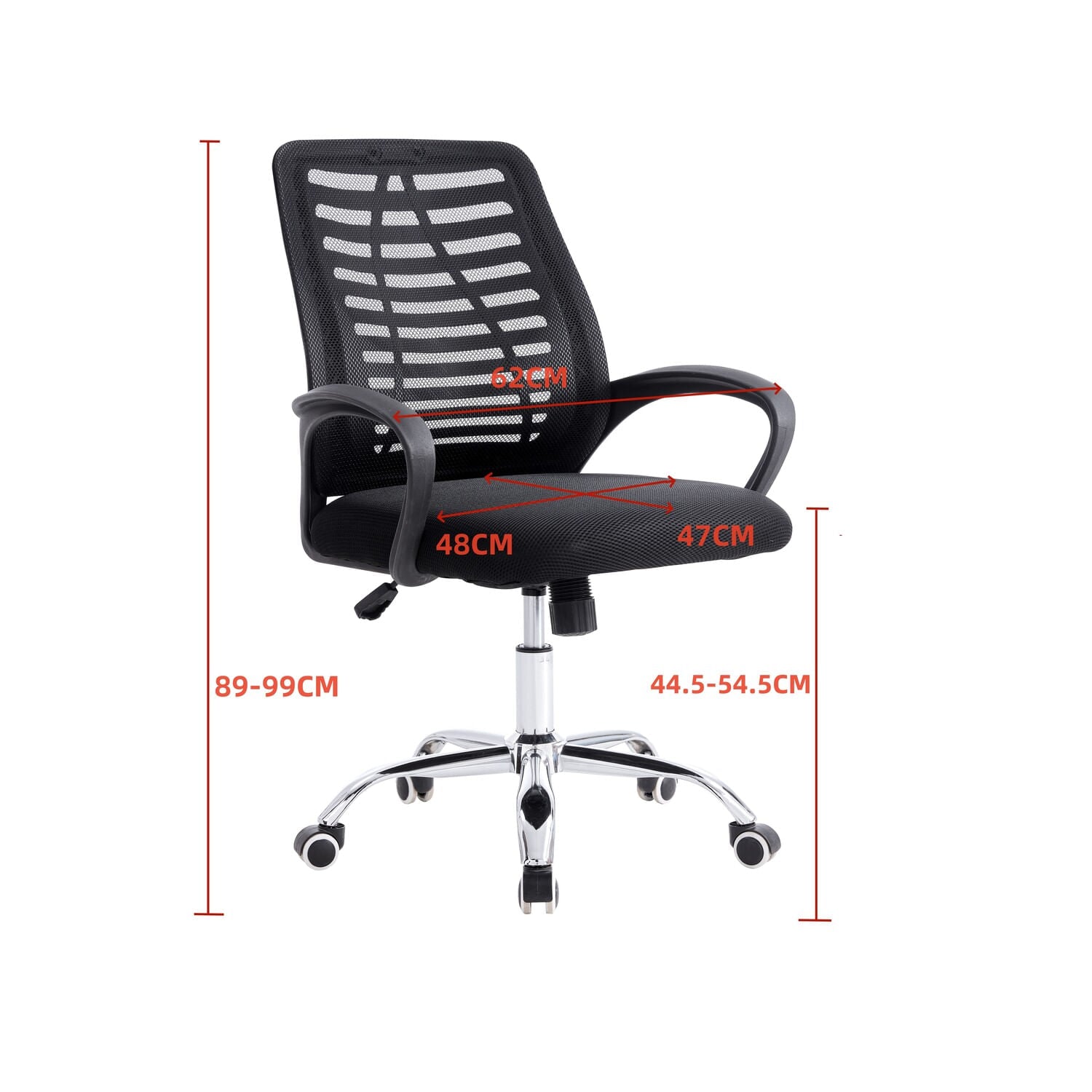 Silla Oficina Con Brazos Liz Bm-806 99X61X58 Rta Negro