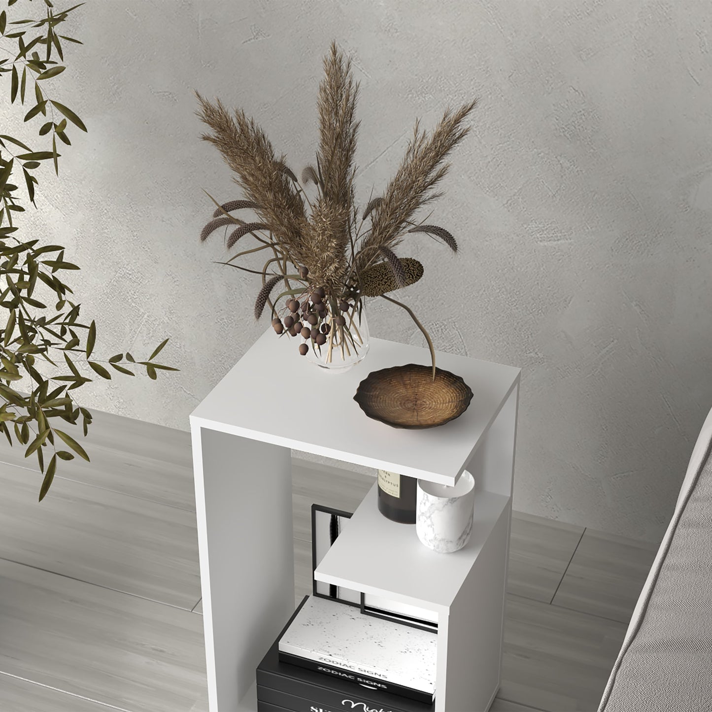 Mesa Auxiliar Everett 63X39X30 Rta Blanco