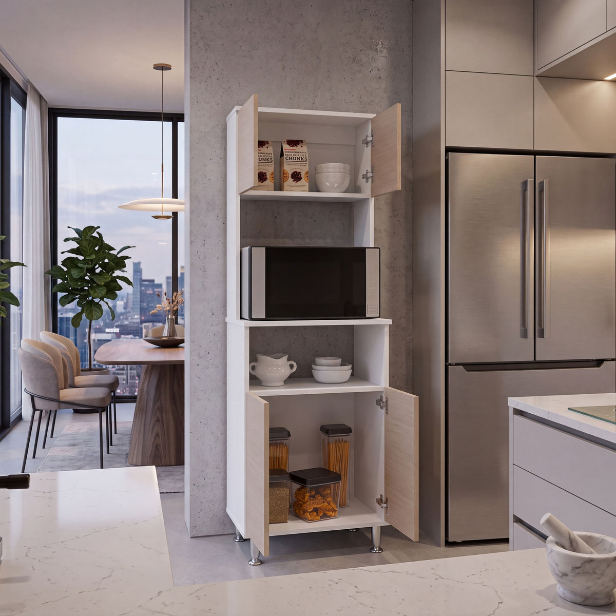 Mueble Alacena Fenix Rta Blanco + Rovere N/A