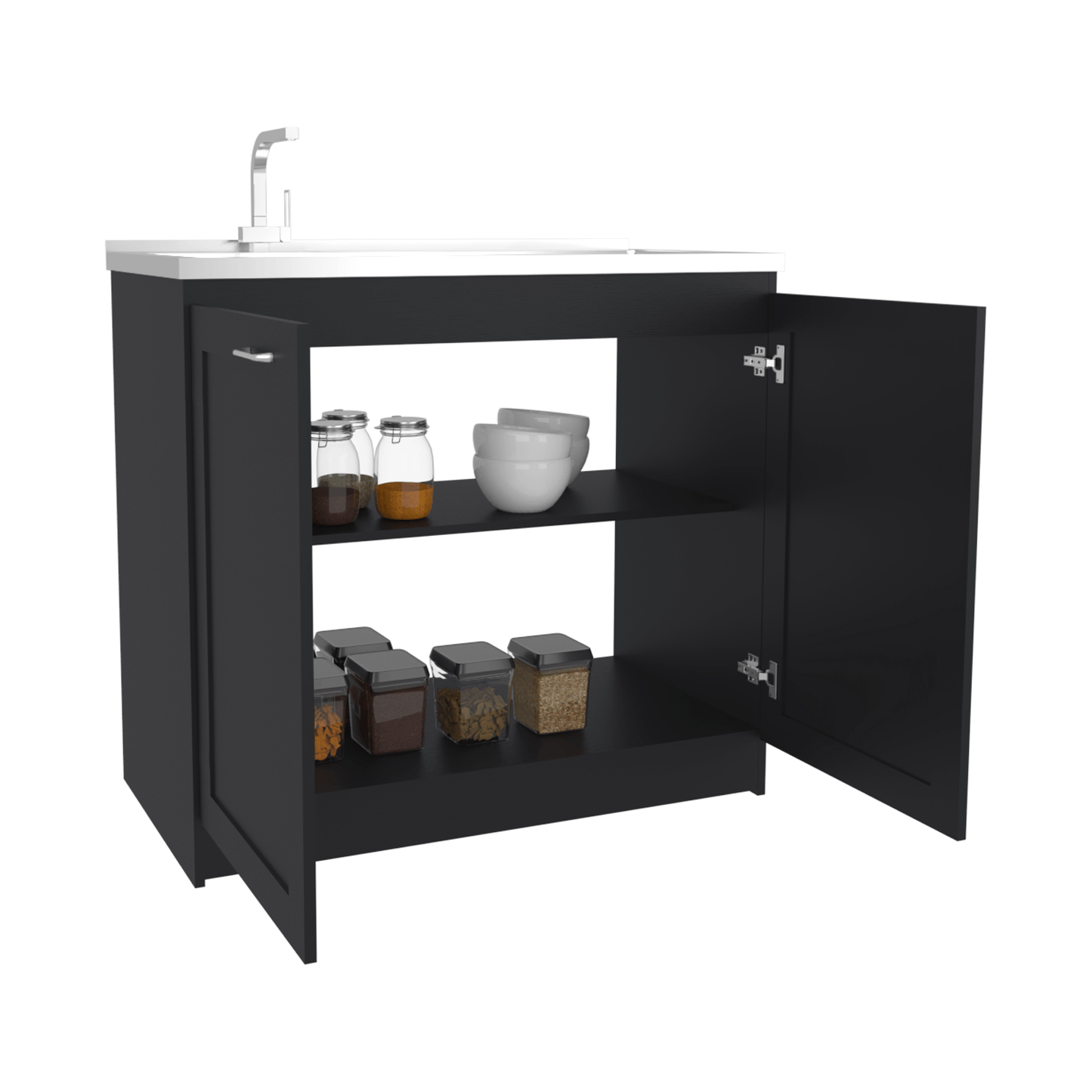 Mueble Inferior De Cocina Zurich 88X98X52 Rta Wengue Zf