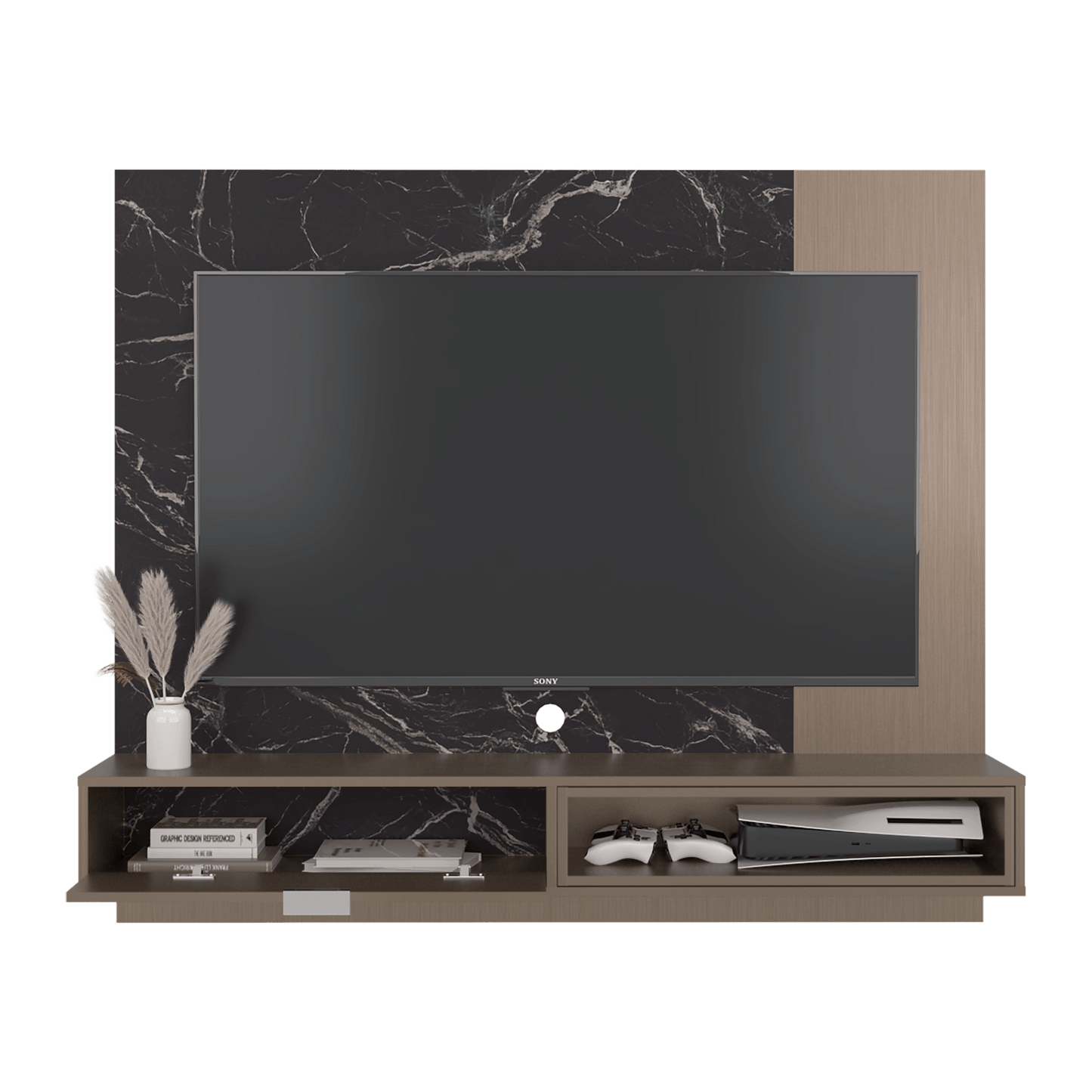 Panel De Tv Funes 130X150X33 Rta Mamba Ambar