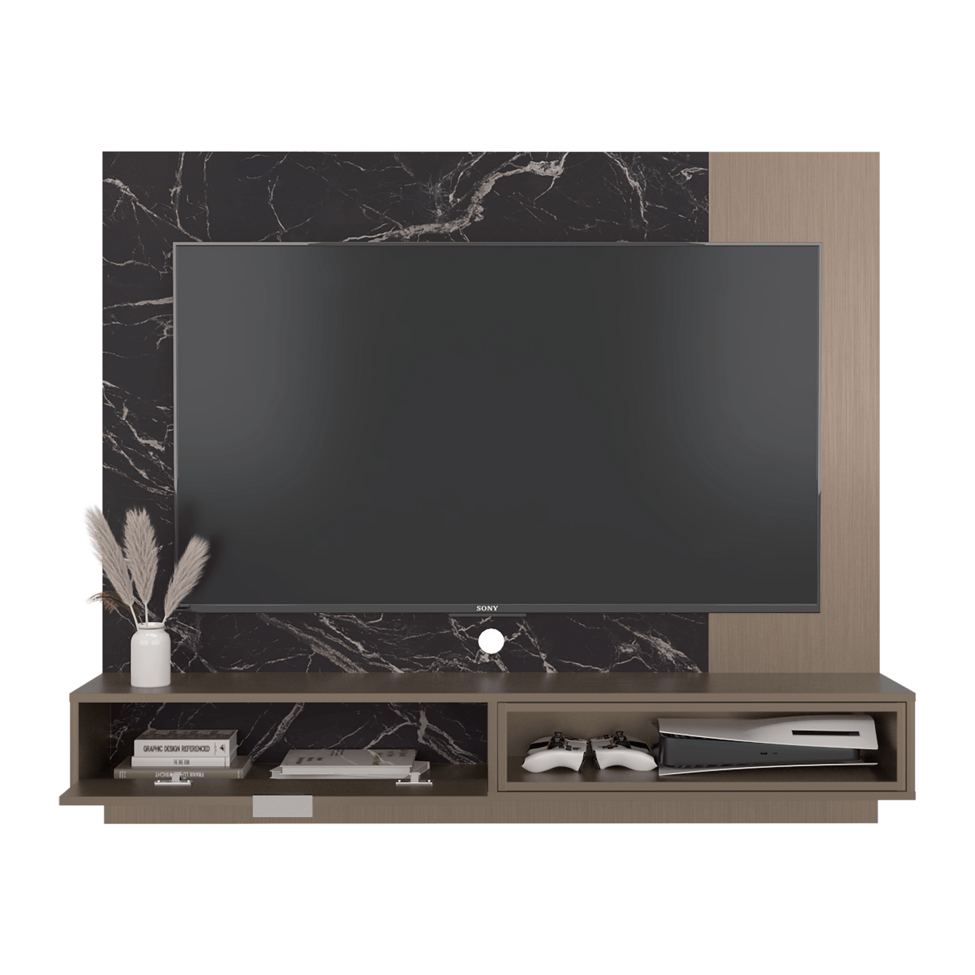 Panel De Tv Funes 130X150X33 Rta Mamba Ambar