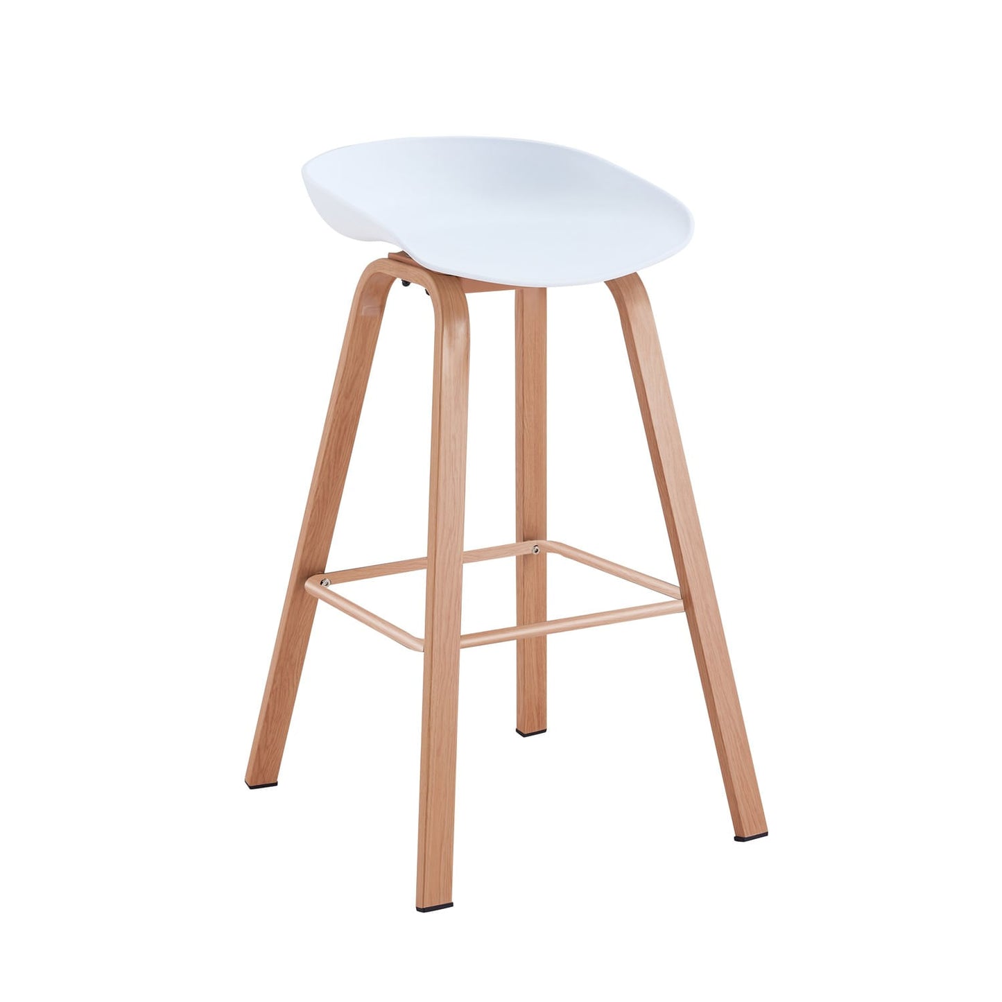 Set X2 Banco De Bar B-47 - Bm-Wb02 Rta 86X54X47 Blanco-Café Claro