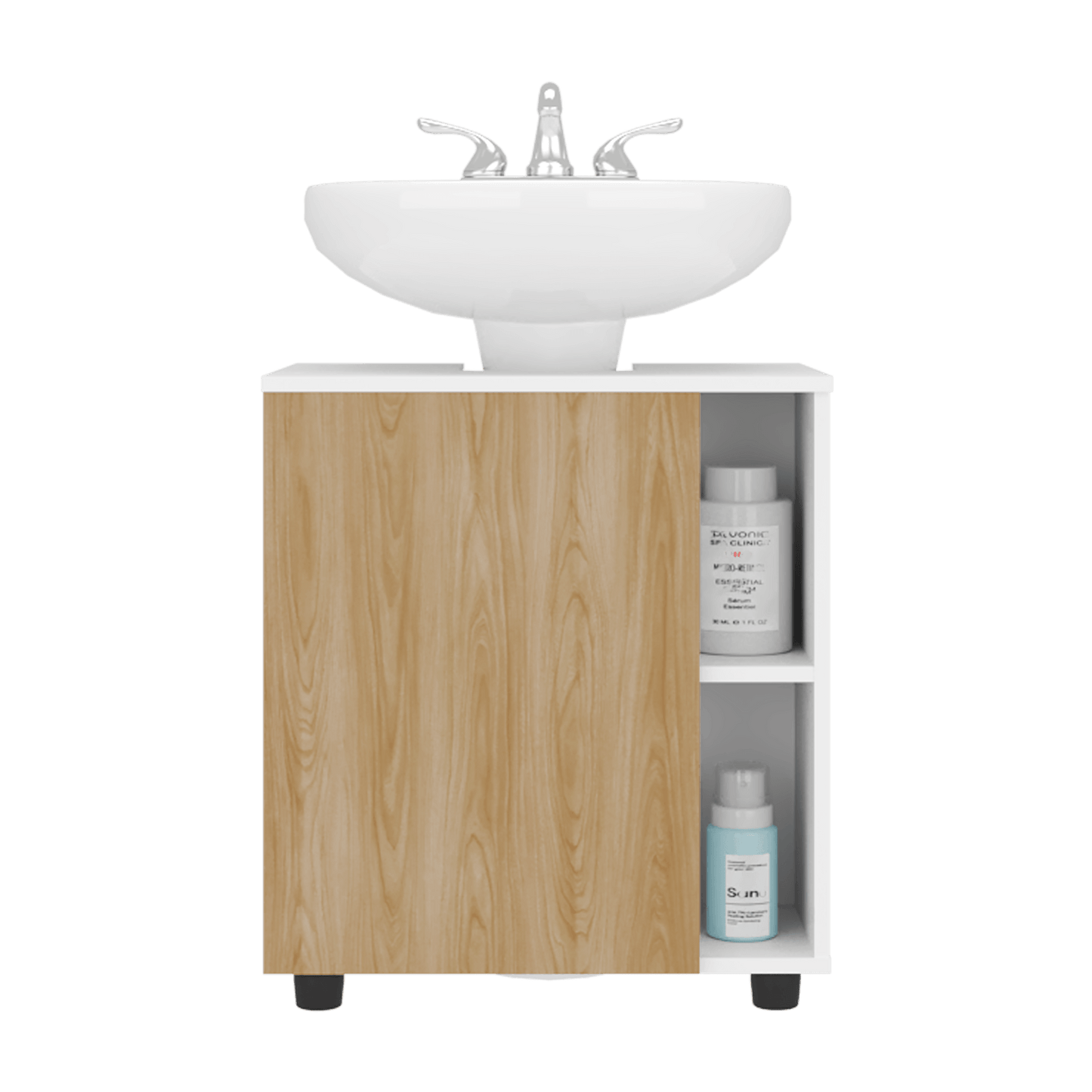 Mueble Para Lavamanos Pascuale 62X55X41 Rta Blanco Fresno