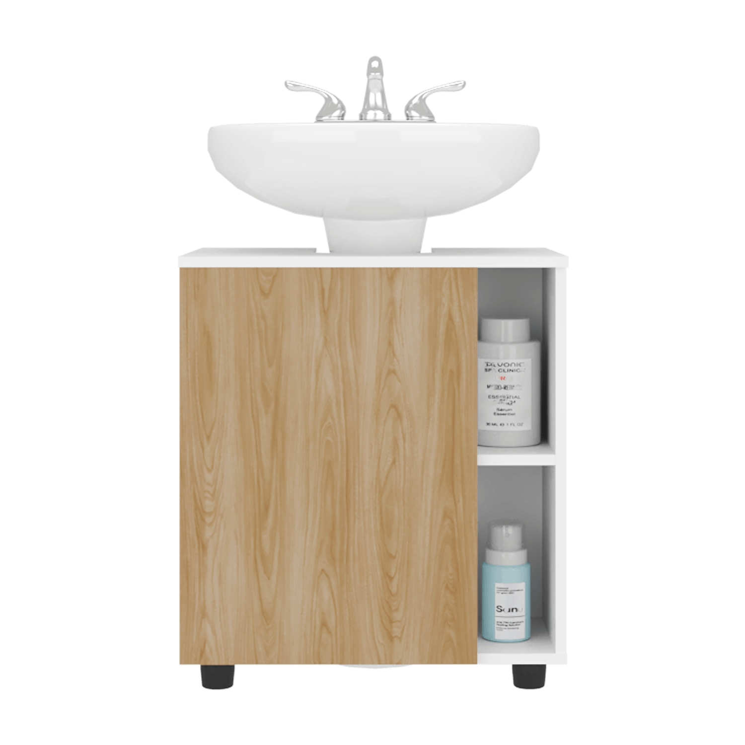 Mueble Para Lavamanos Pascuale 62X55X41 Rta Blanco Fresno