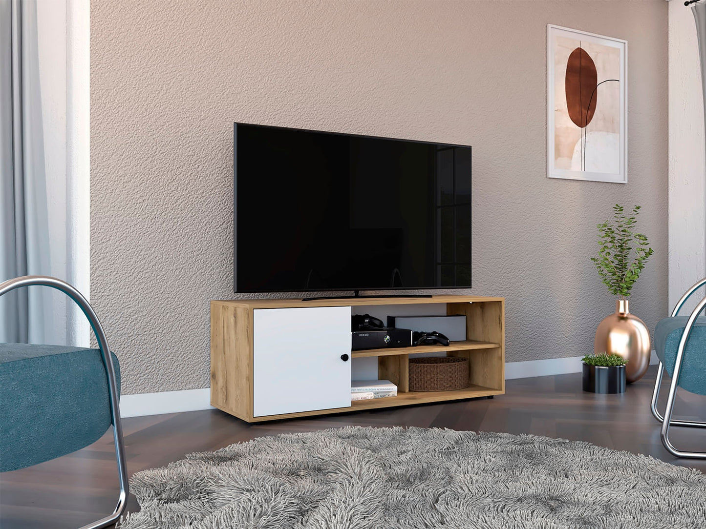 Rack De Tv 55'' Noah Rta Macadamia Blanco
