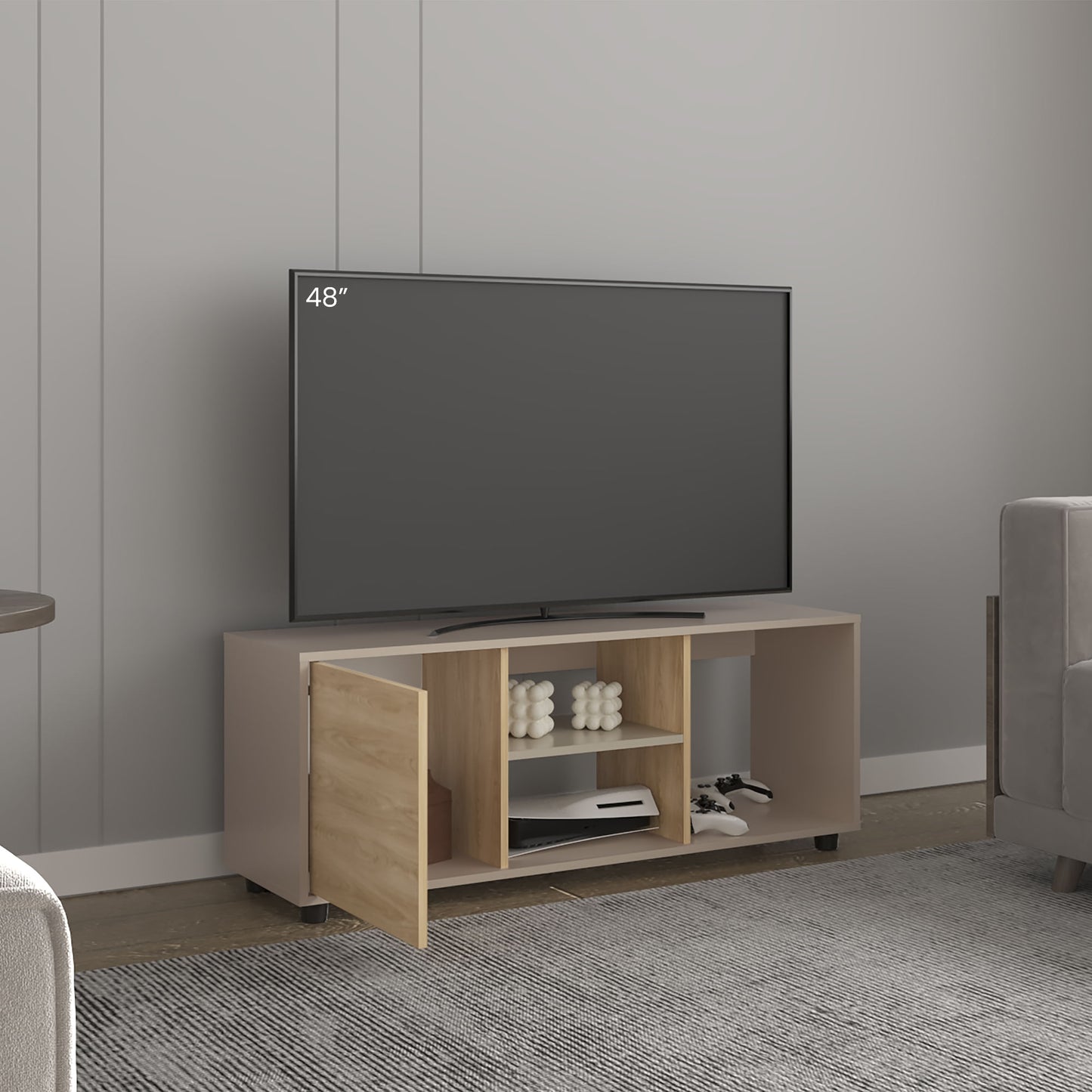 Rack De Tv Adel 46X120X34 Rta Capri Fresno Eu Zf