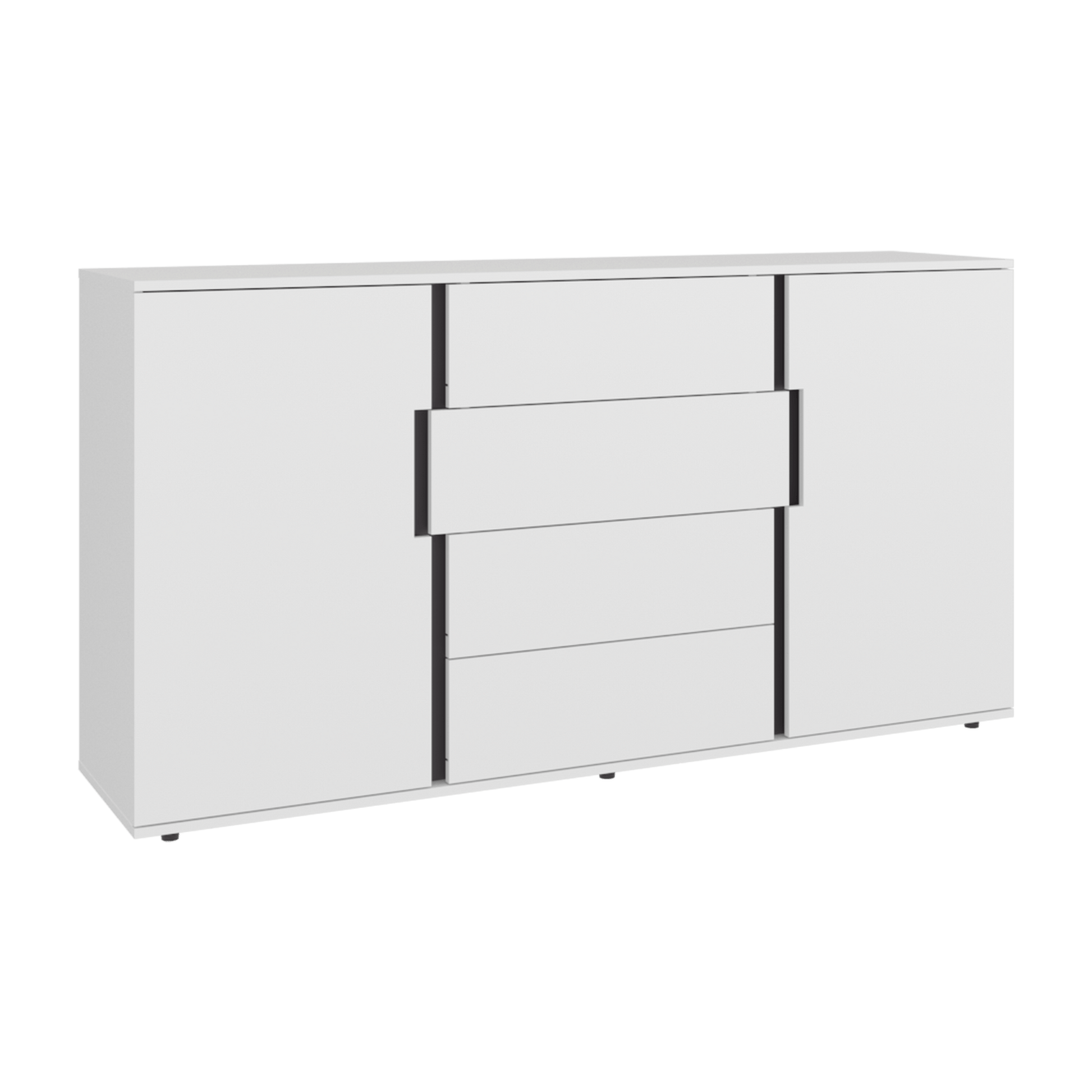 Cómoda Bisbee 85X160X40 Rta Blanco Mqz Plomo
