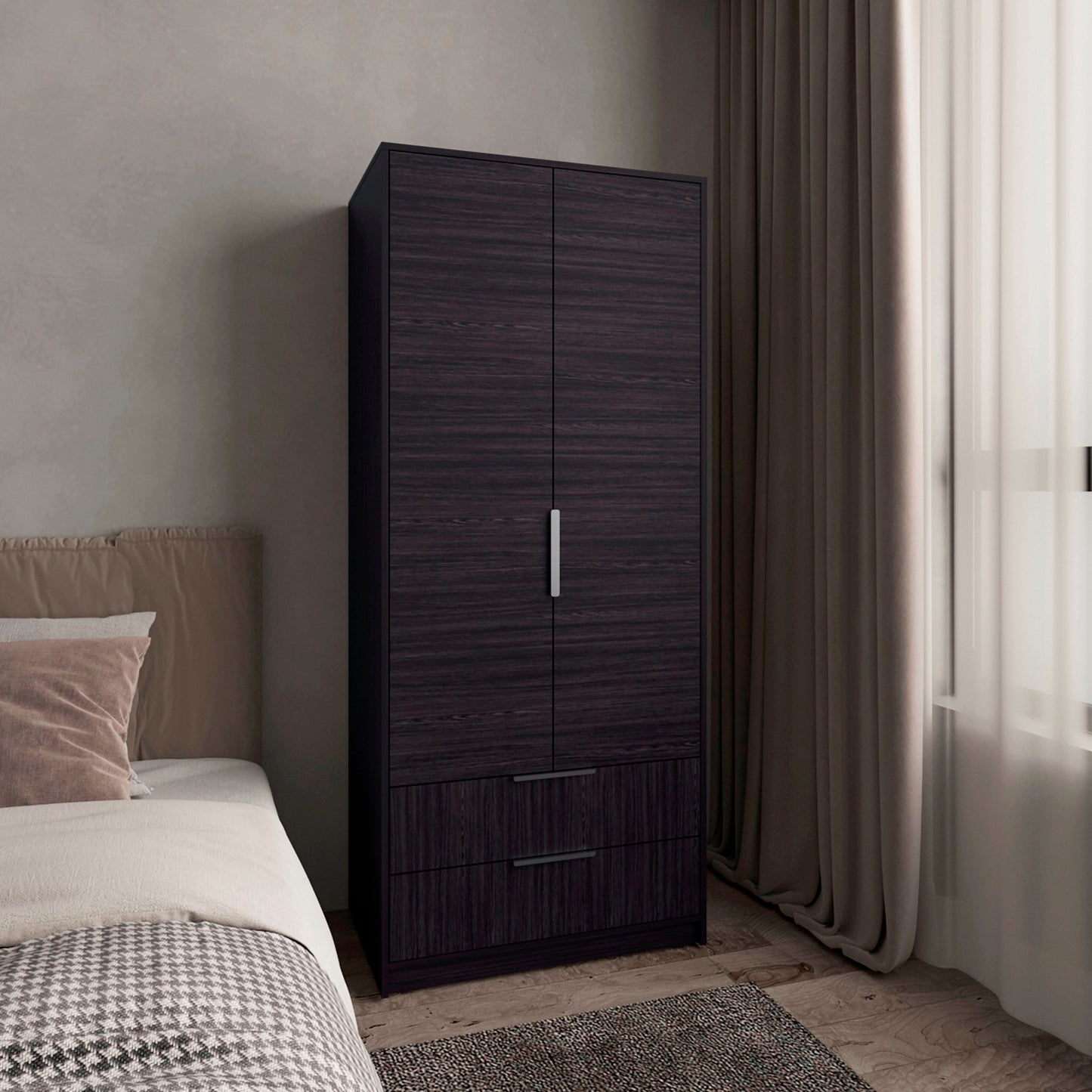 Closet Wenden Dos Cajones 189X80X52,3 Rta Wengue Zf