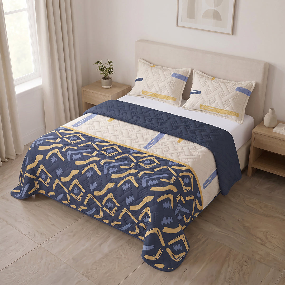 Cubrelecho Termosellado Doble Faz Indigo Bubble Atelier