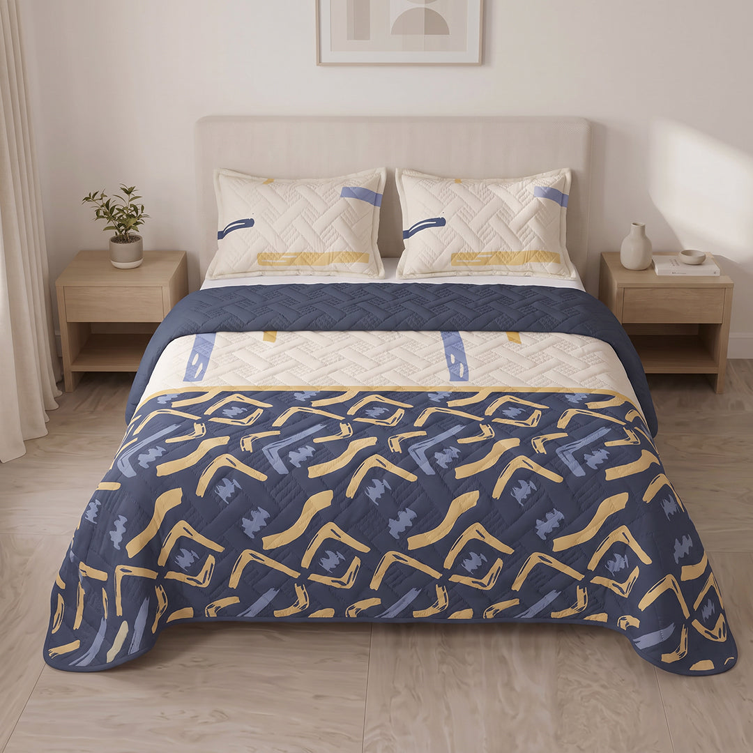 Cubrelecho Termosellado Doble Faz Indigo Bubble Atelier