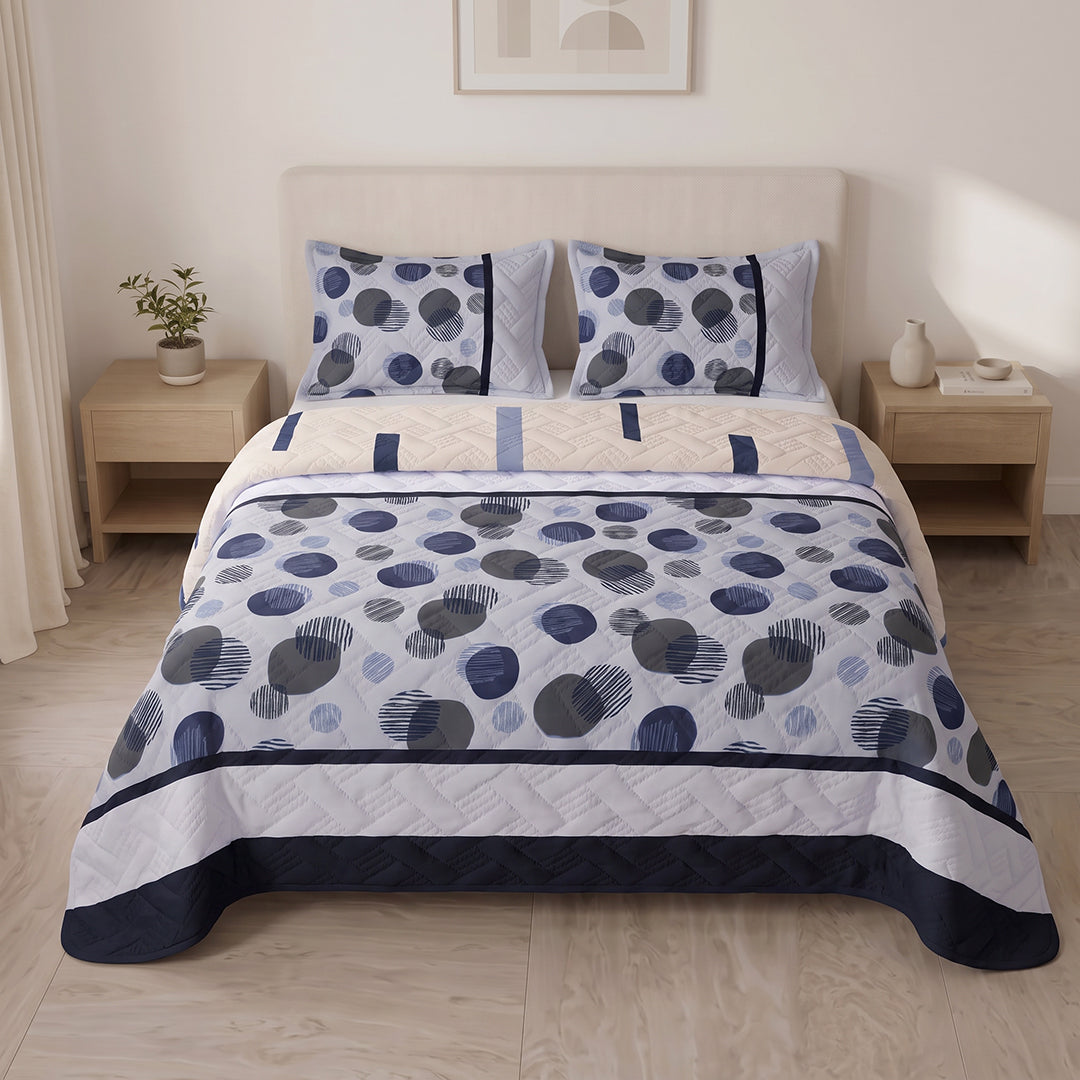 Cubrelecho Termosellado Doble Faz Indigo Bubble Atelier
