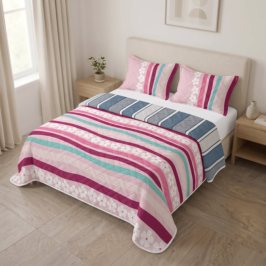 Cubrelecho Termosellado Doble Faz Fuchsia Breeze Line