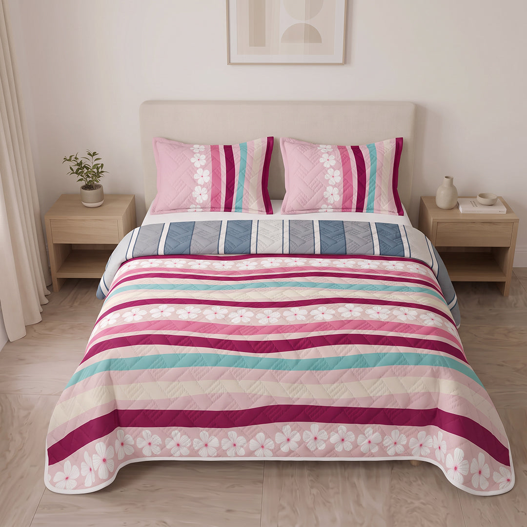 Cubrelecho Termosellado Doble Faz Fuchsia Breeze Line