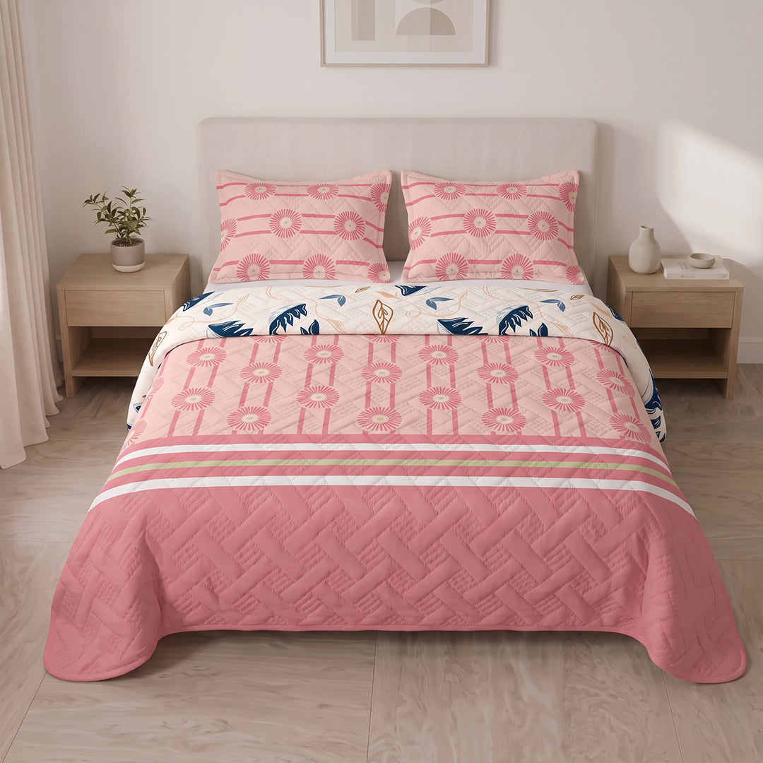 Cubrelecho Termosellado Doble Faz  Coral & Mint Breeze
