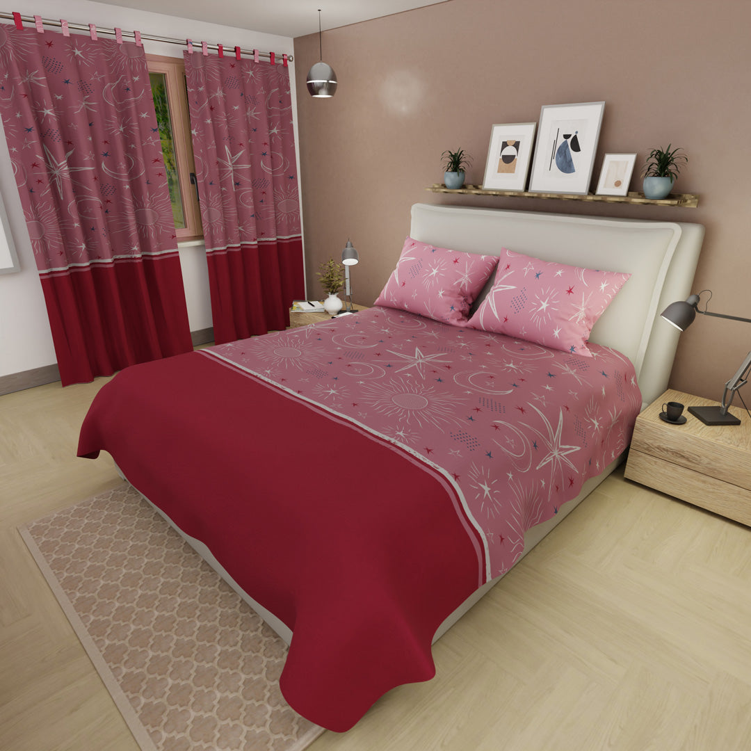 Juego De Sábanas Microfibra Suavizada Dusty Rose Celestial