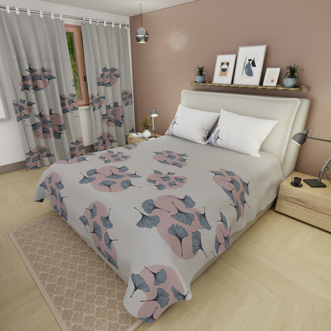 Juego De Sábanas Microfibra Suavizada Japanese Ginkgo Print