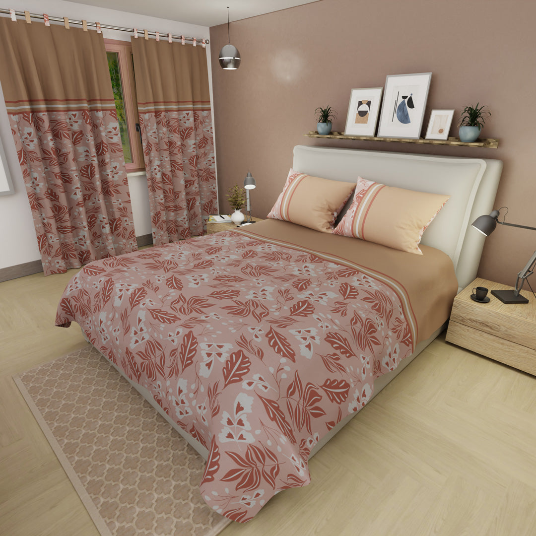 Copia Juego De Sábanas Microfibra Suavizada Dusty Rose Botanical