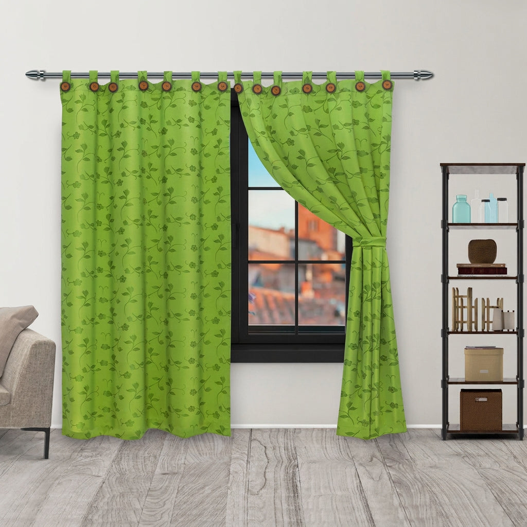 Cortina Yacar Boton Verde Elegante