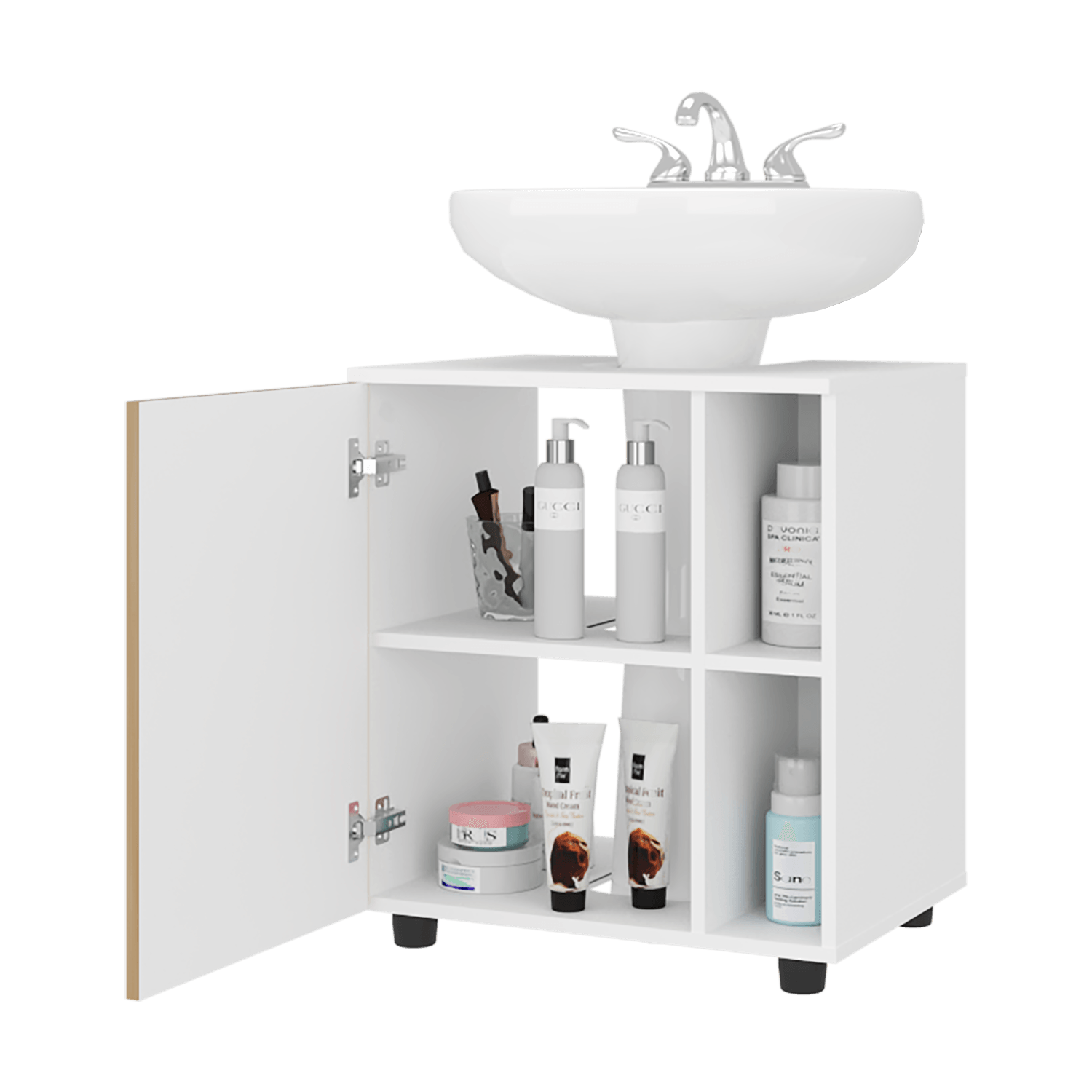 Mueble Para Lavamanos Pascuale 62X55X41 Rta Blanco Fresno