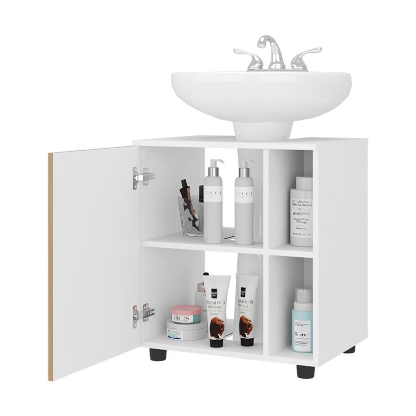 Mueble Para Lavamanos Pascuale 62X55X41 Rta Blanco Fresno