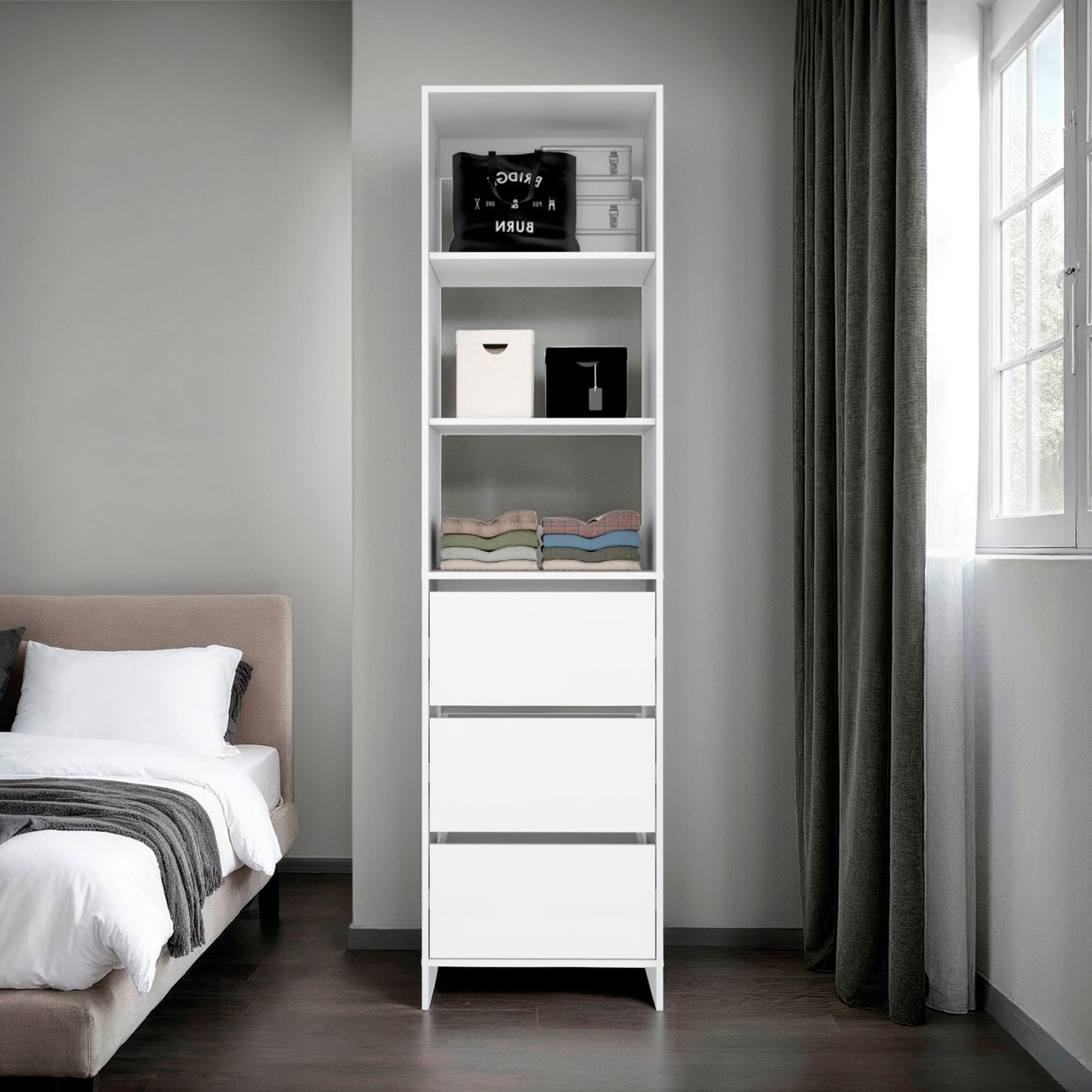 Closet Eco 3 Cajones 213X55X48 Kronos Blanco  Zf
