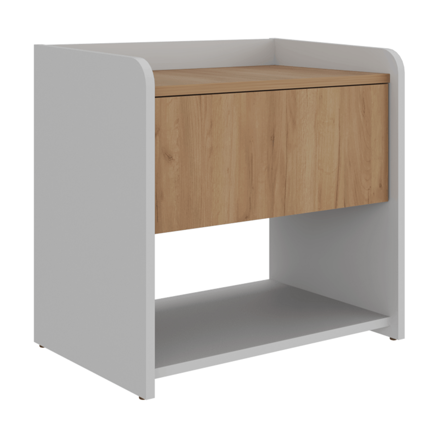Mesa De Noche Fidelis 50X52X35 Rta Blanco Fresno Zf
