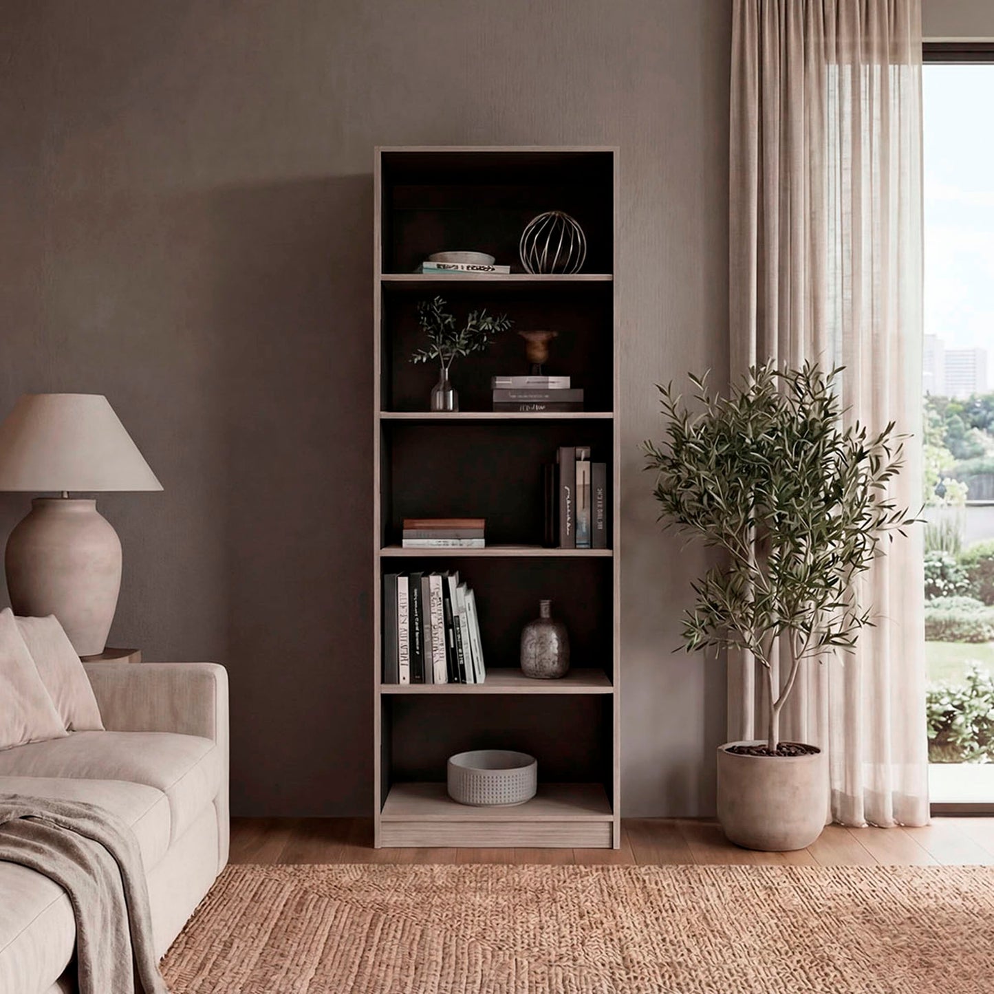 Estante Home E-M3 180X62X29 Rta Positano Wengue Zf