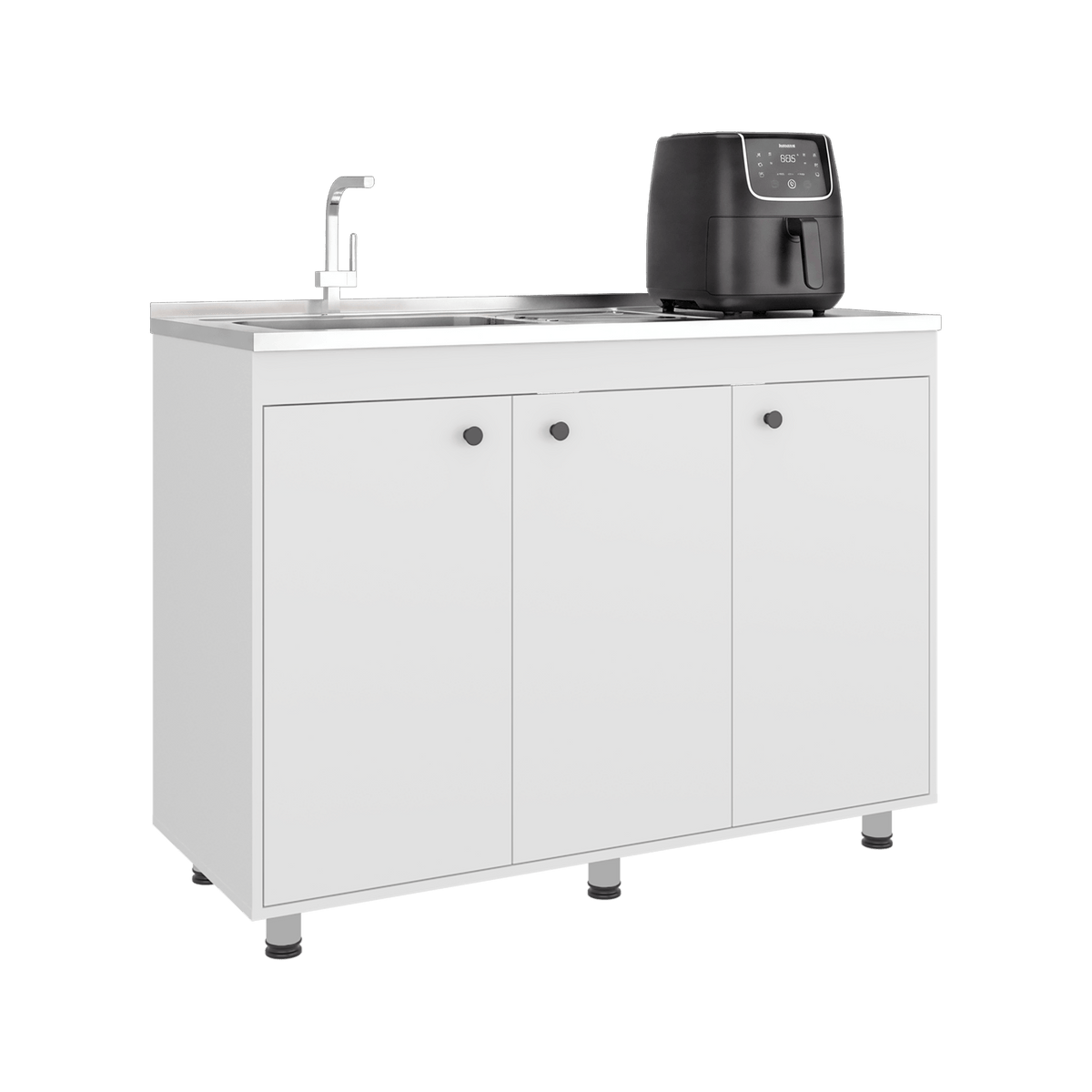 Mueble Inferior De Cocina Napoles 90X120X50 Rta Blanco Zf