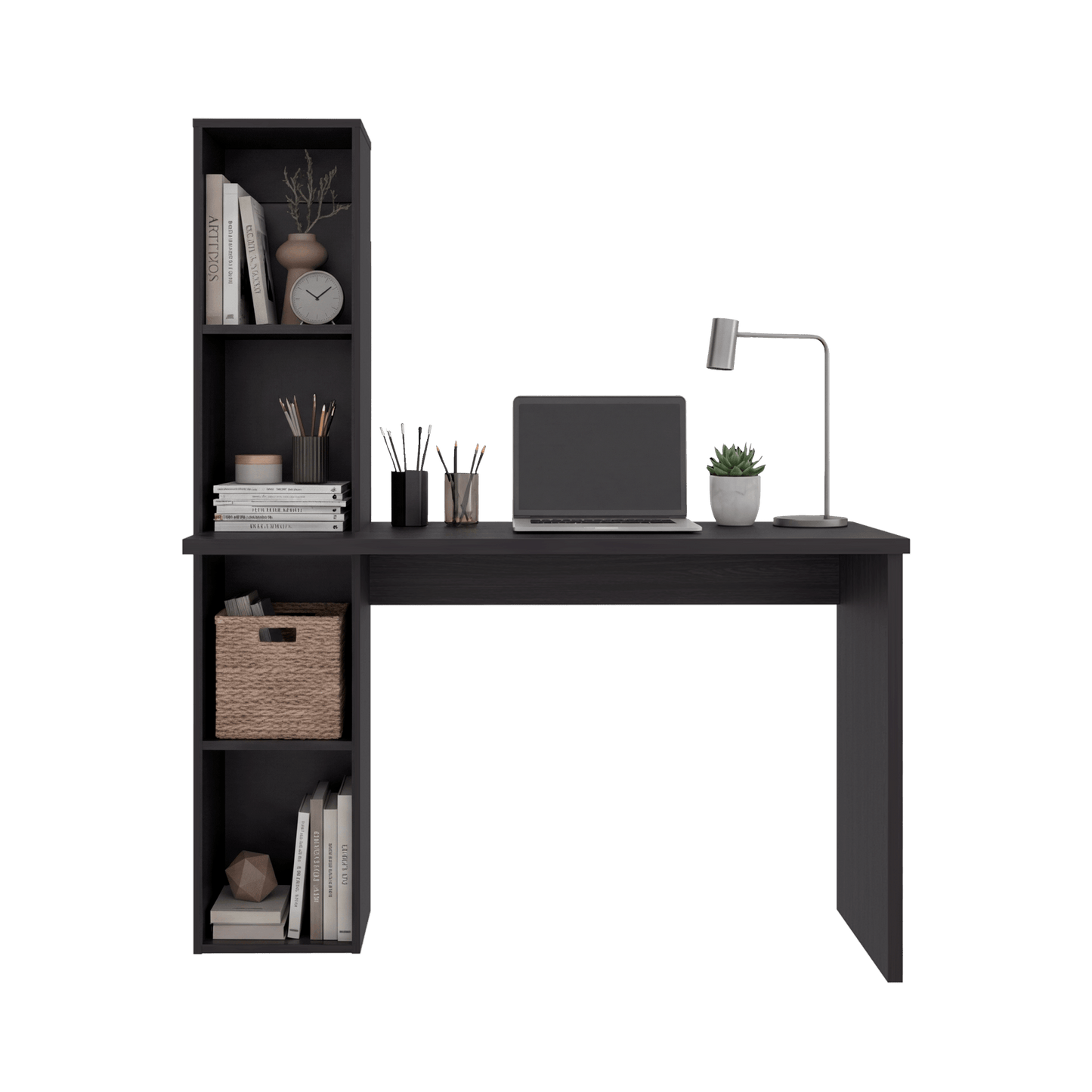 Escritorio Biblioteca Aston 145X120X45 Rta Wengue Zf