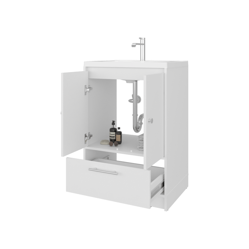 Mueble Para Lavamanos Madison 60 A Piso 89X60X45 Rta Blanco Mqz Zf
