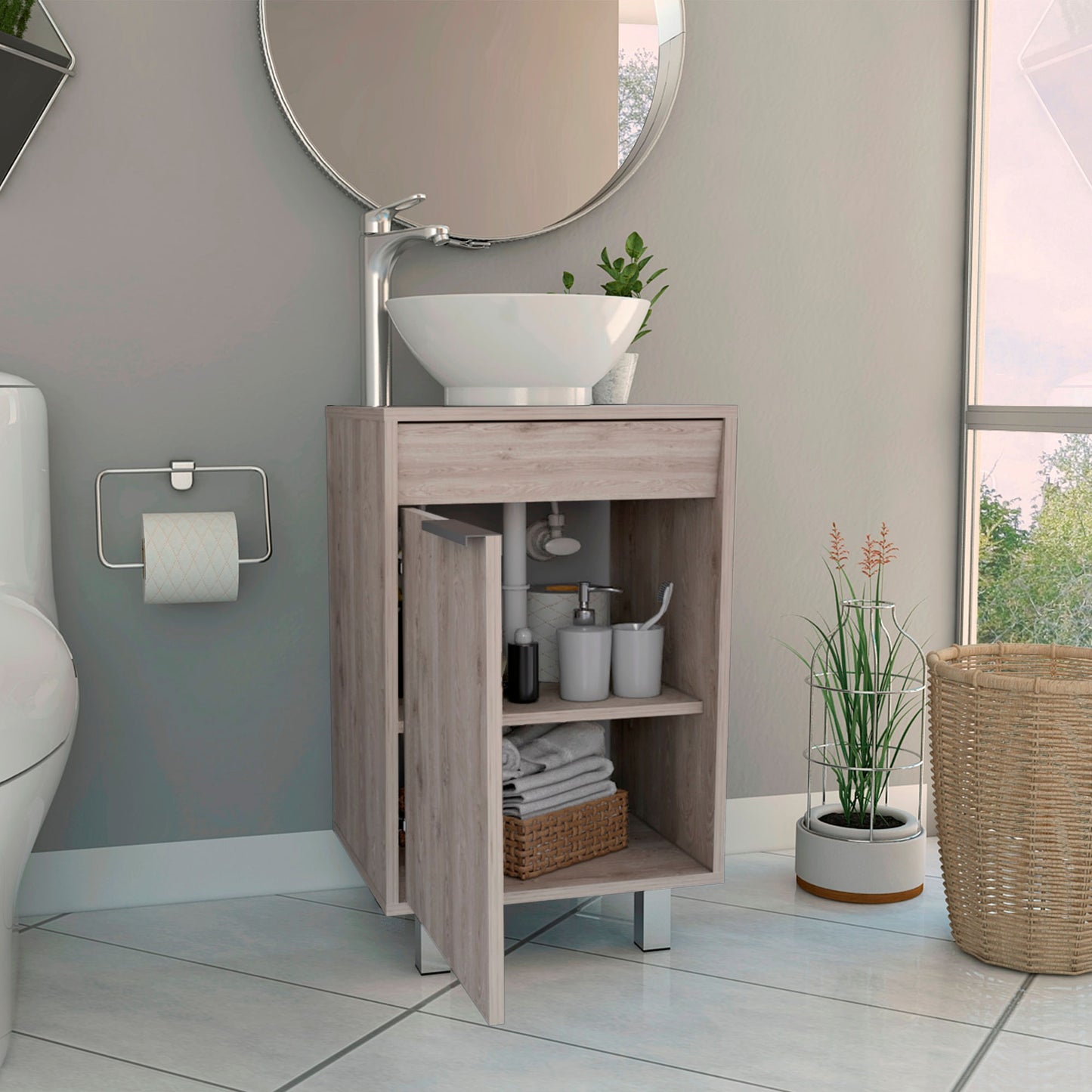Mueble Lavamanos Carter 45 Piso 86X45X45 Rta Bardolino Zf